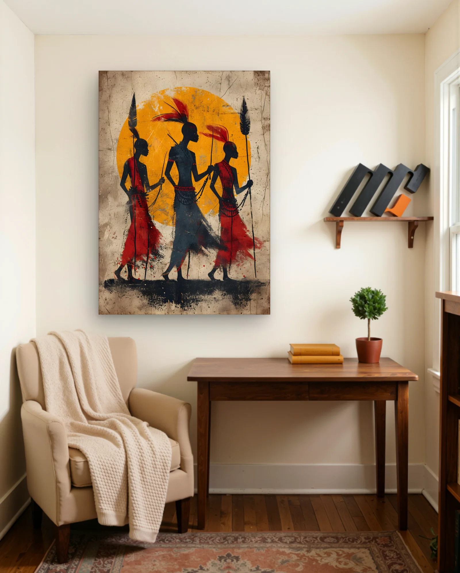 Tribal Procession With Spears Photo — framed wall art poster by Memocult