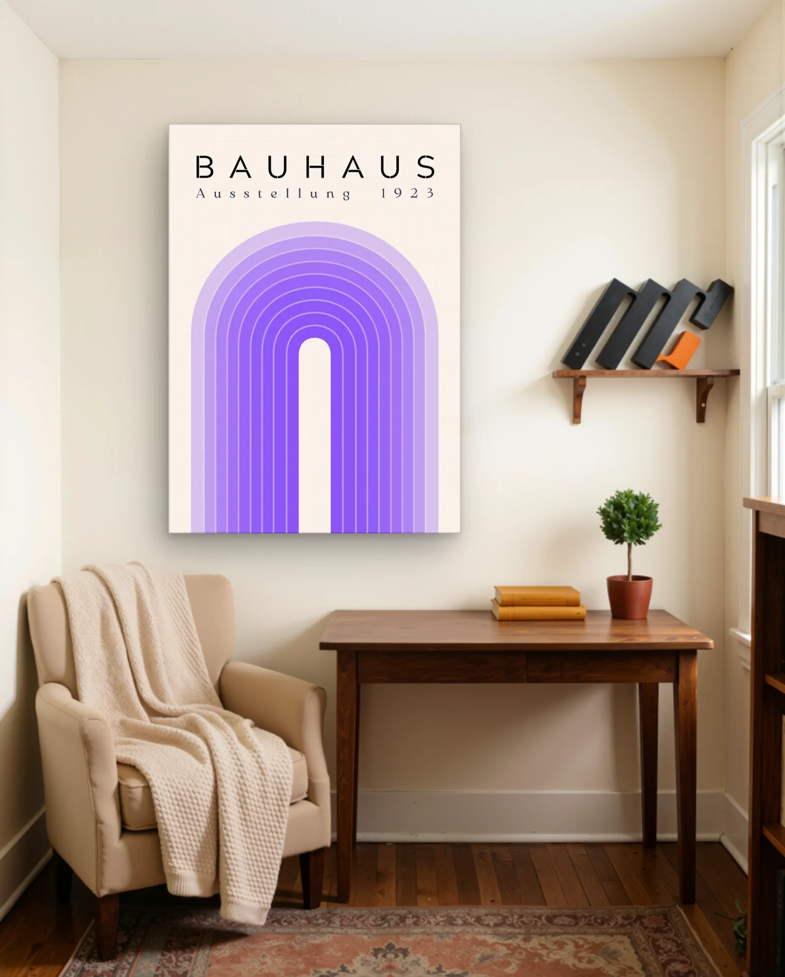 Bauhaus Ausstellung 1923 Lavender Arch Wall Art — Modern Digital Art abstract & modern wall art poster