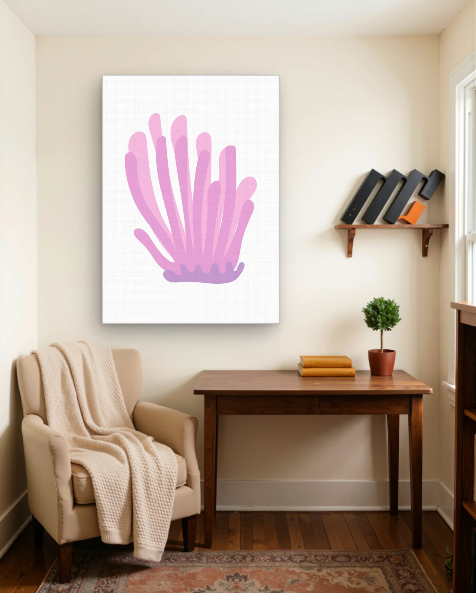 Pink Coral Bloom Wall Art — framed wall art poster by Memocult