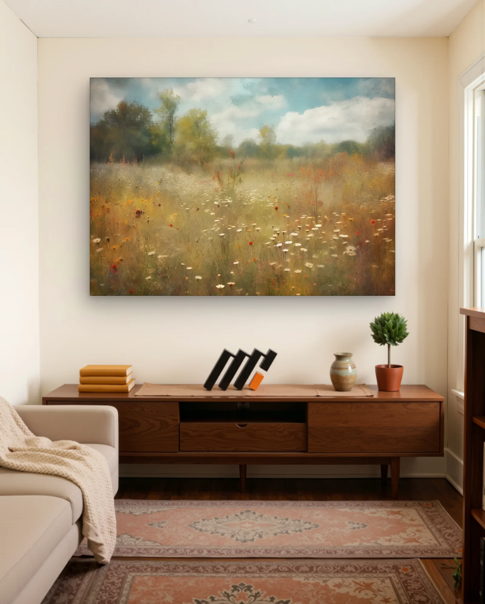 Wildflowers In Autumn Meadow Wall Art — framed wall art poster by Memocult