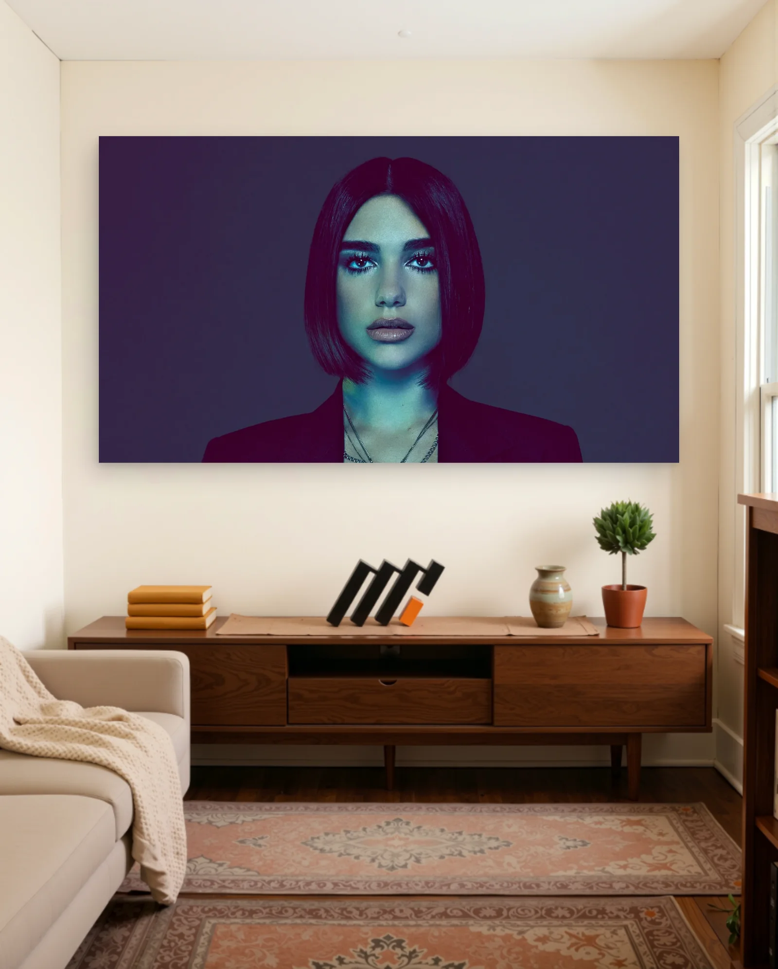 Dua Lipa Bob Haircut Poster — framed wall art poster by Memocult