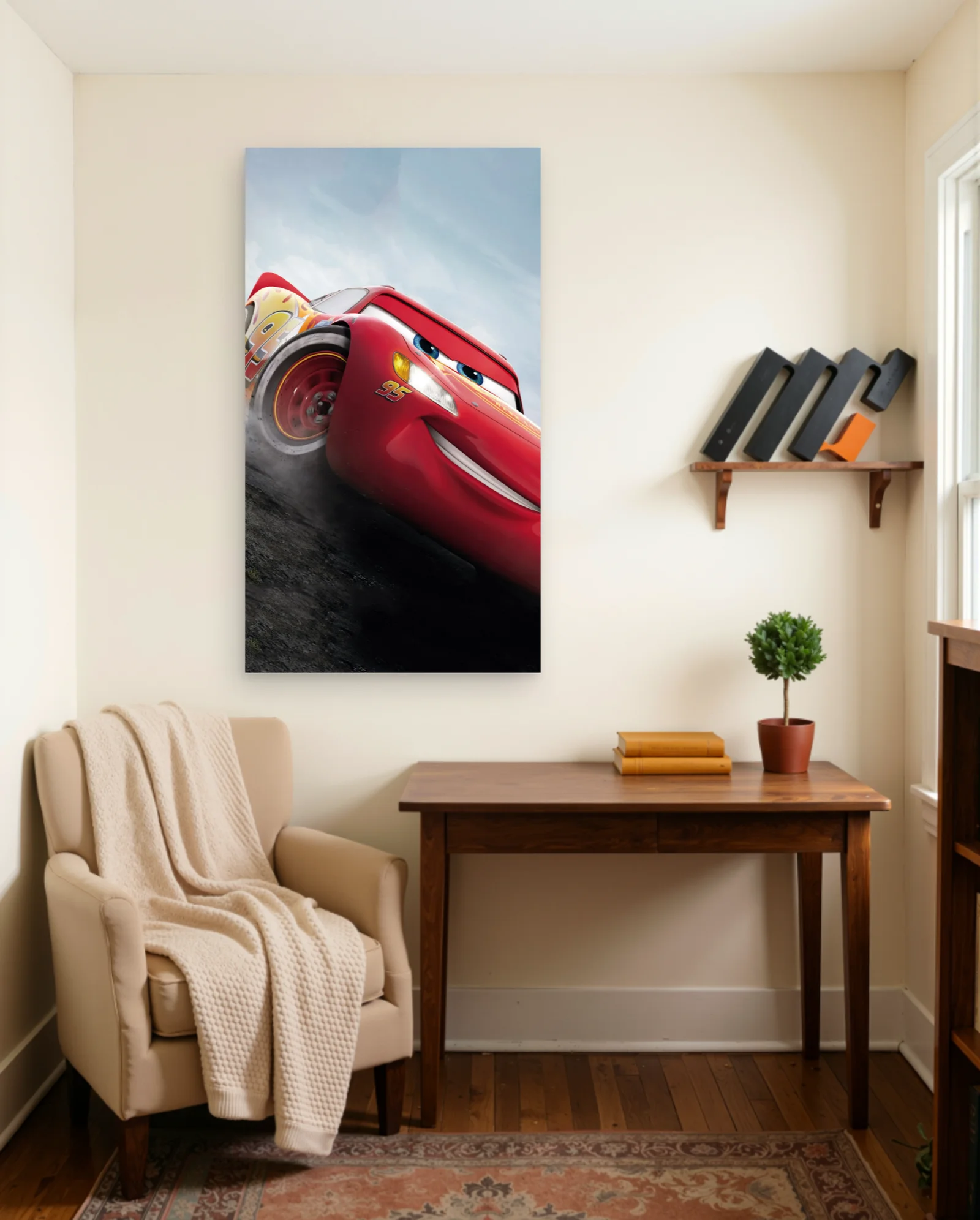 Lightning Mcqueen 95 Poster — framed wall art poster by Memocult