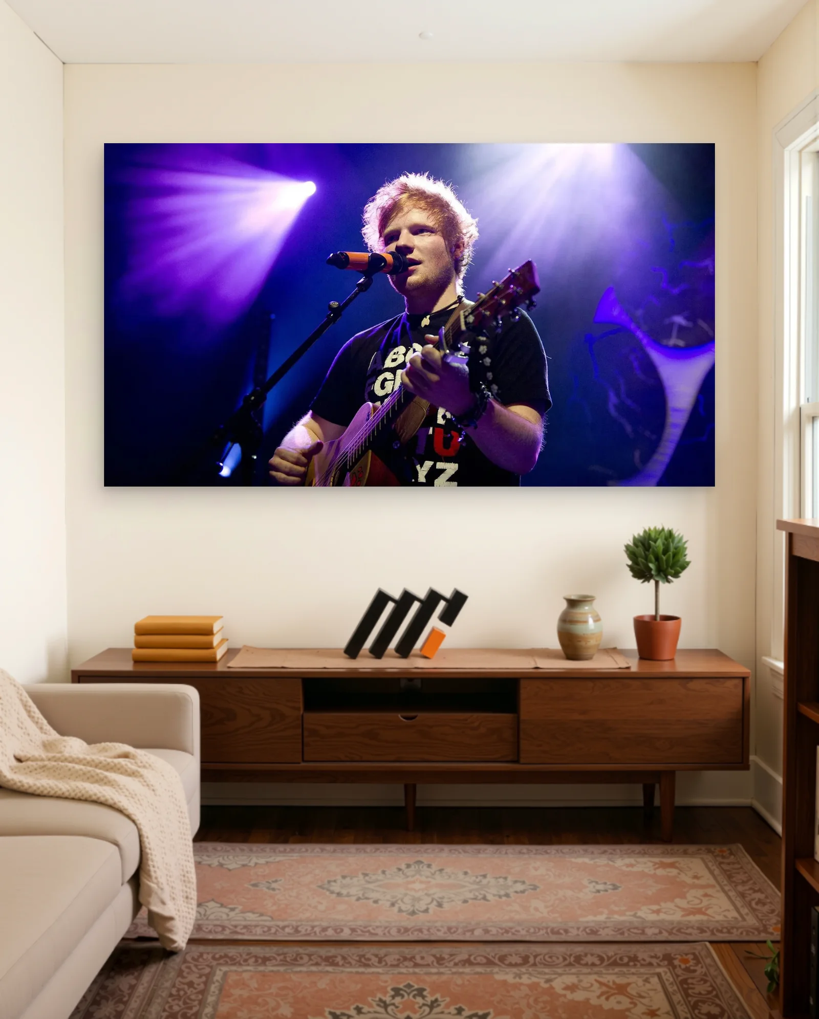 Ed Sheeran Live Performance — framed wall art poster by Memocult