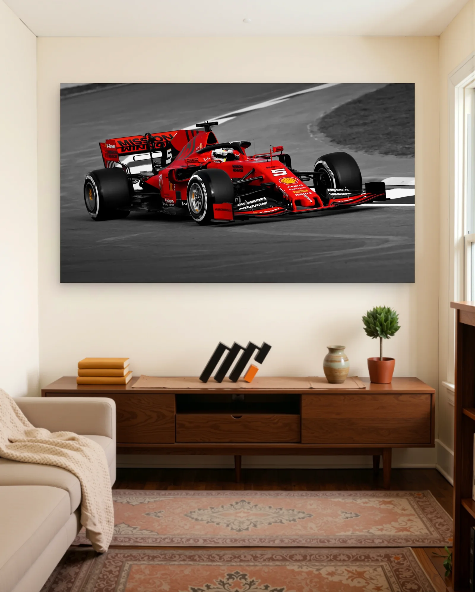 Scuderia Ferrari SF-90 F1 Car Poster — framed wall art poster by Memocult
