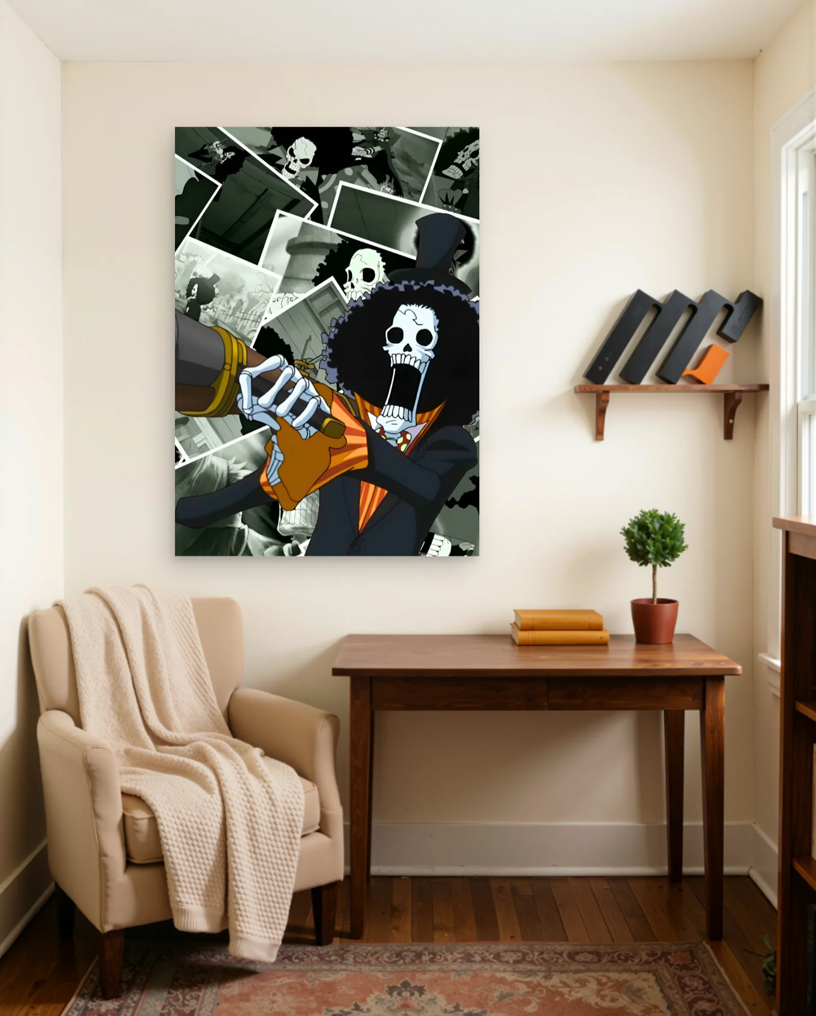 Brook Battle Pose One Piece Poster — framed wall art poster by Memocult