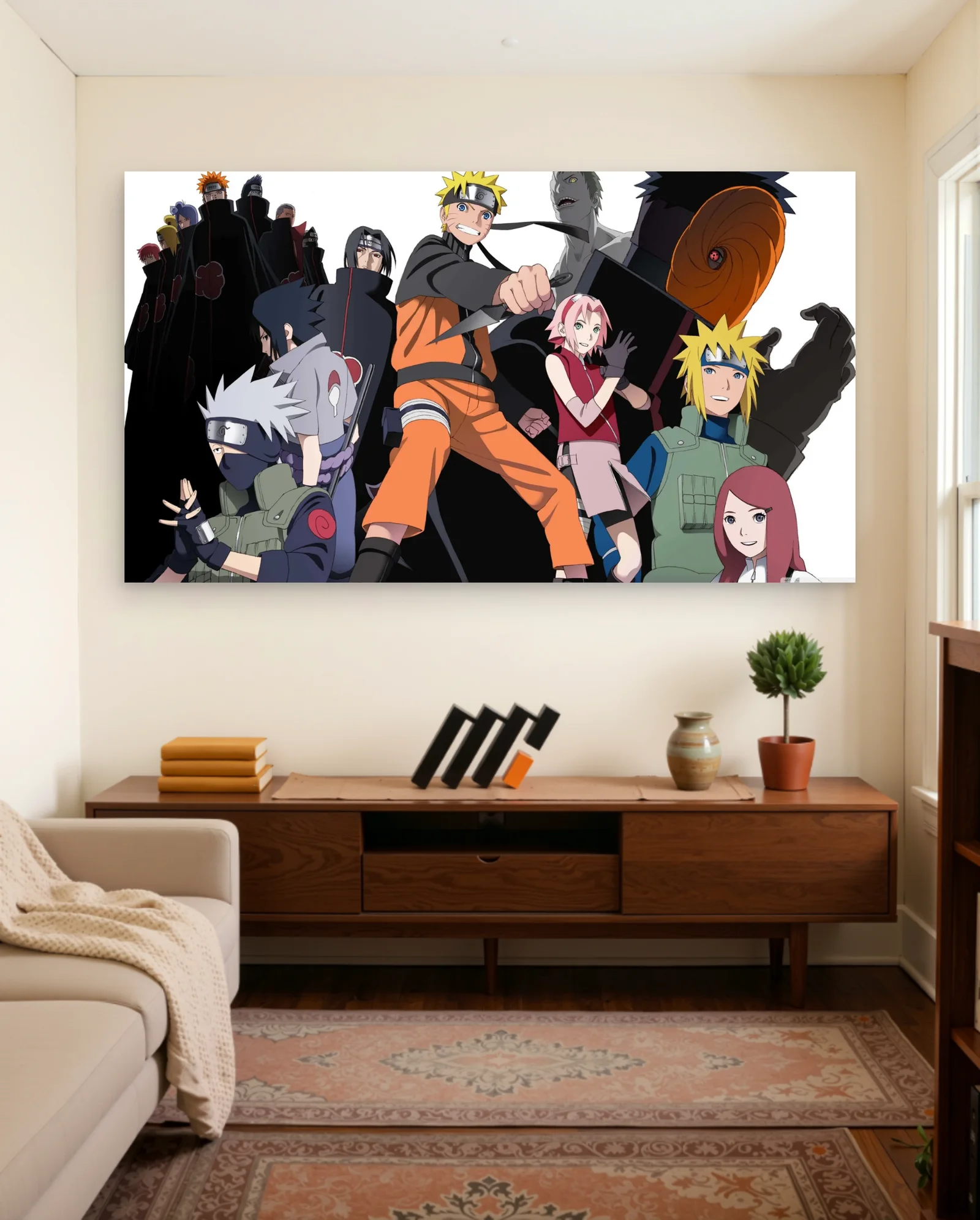 Naruto Minato Sakura Sasuke Kakashi Poster — framed wall art poster by Memocult