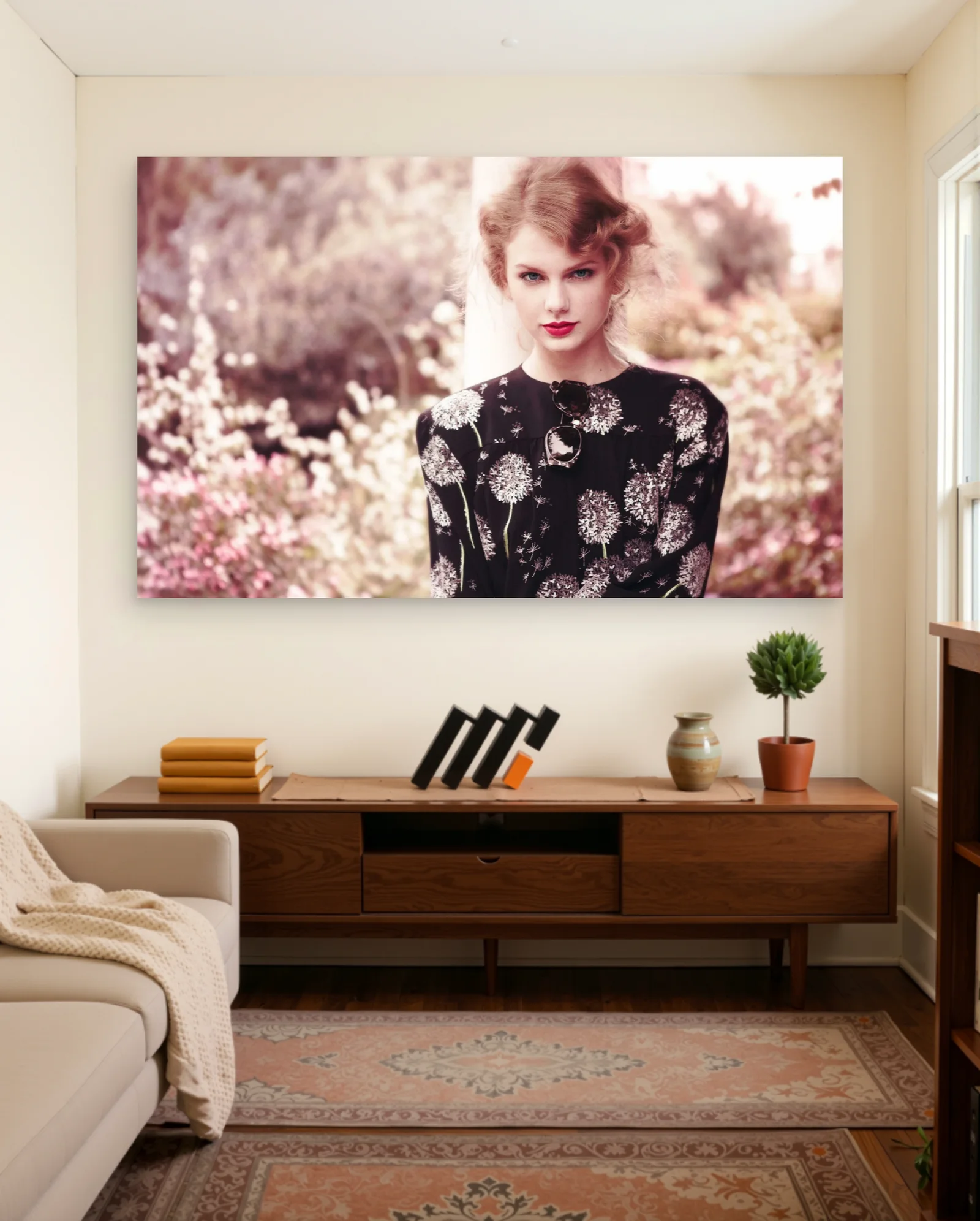 Taylor Swift Dandelion Dress Poster — framed wall art poster by Memocult