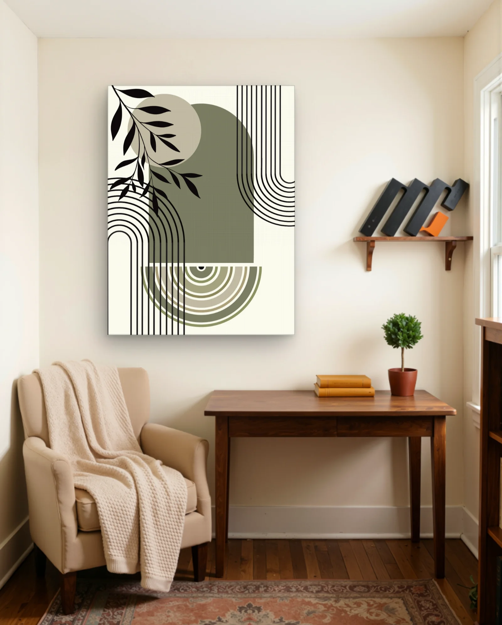 Olive Arch Botanical Geometric Wall Art — Abstract abstract & modern wall art poster