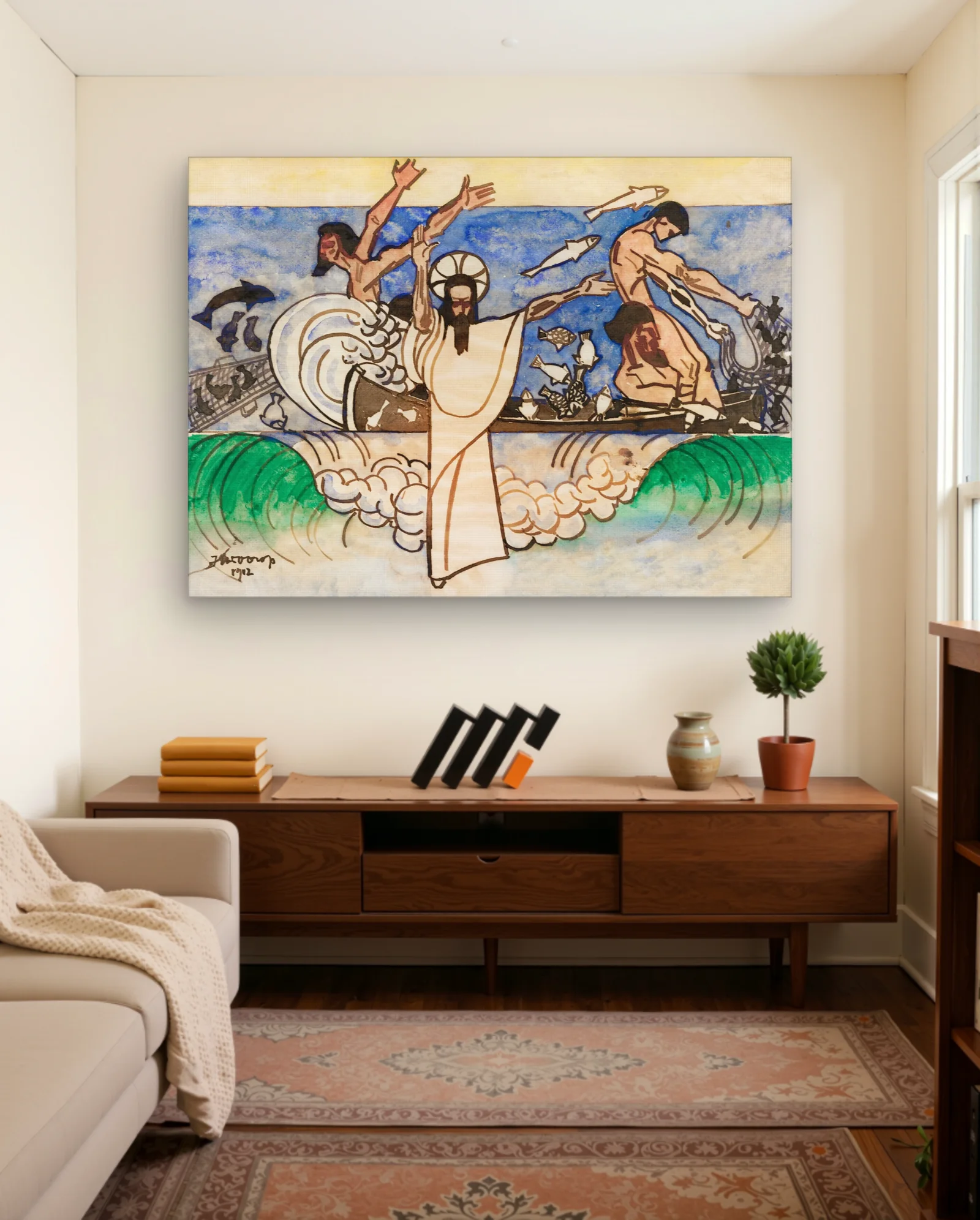 The Miraculous Catch of Fish Art Print — Art Nouveau art nouveau & deco wall art poster