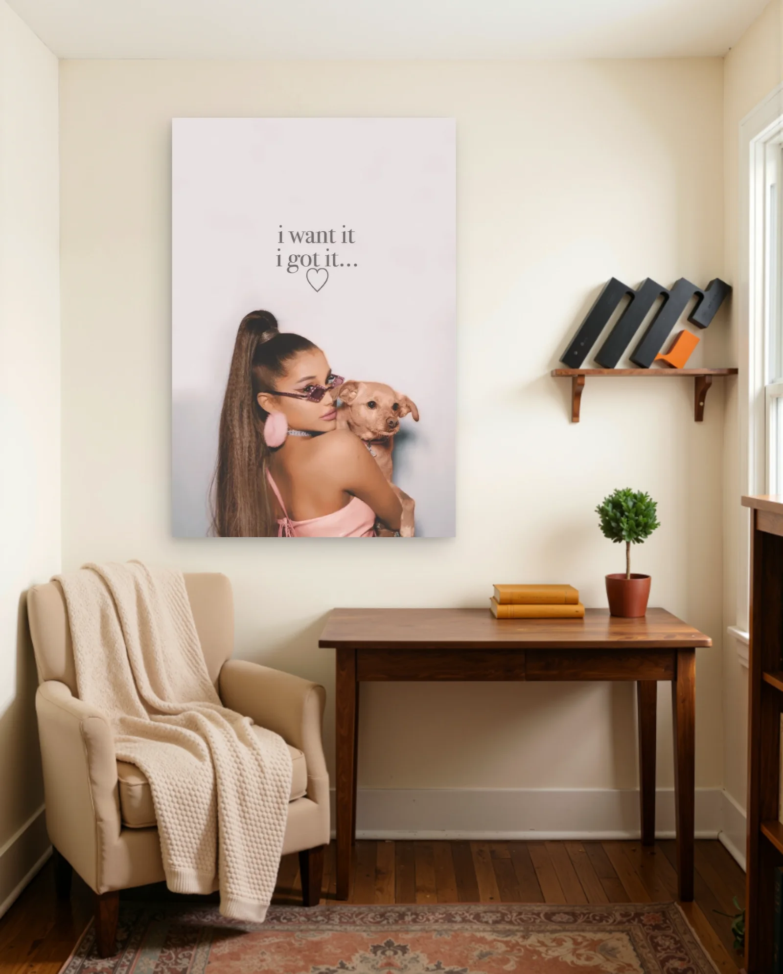 Ariana Grande I Want It I Got It Poster — framed wall art poster by Memocult