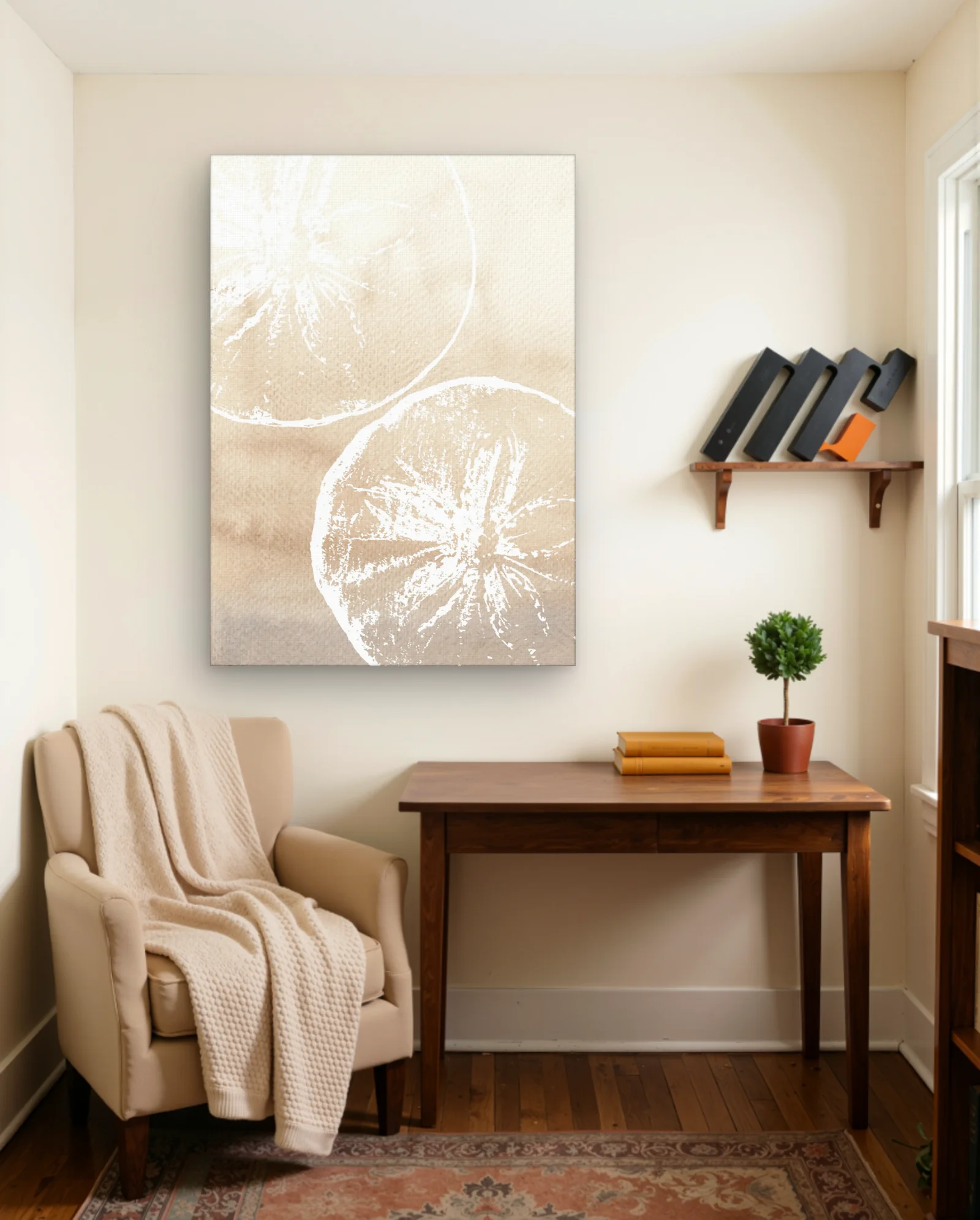 Sepia Citrus Slices Wall Art — Modern Digital Art abstract & modern wall art poster