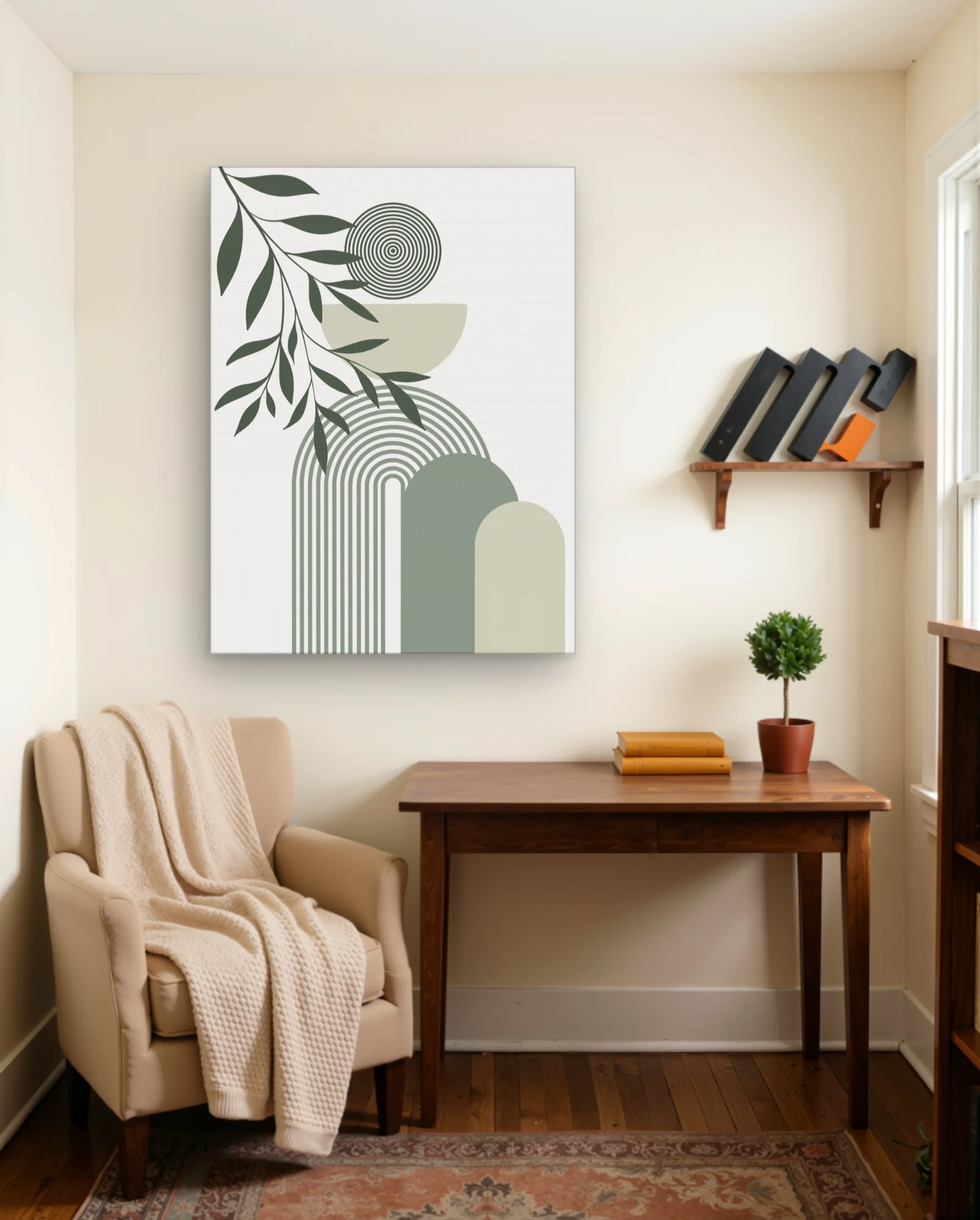 Olive Branch Geometric Arches Wall Art — Abstract abstract & modern wall art poster