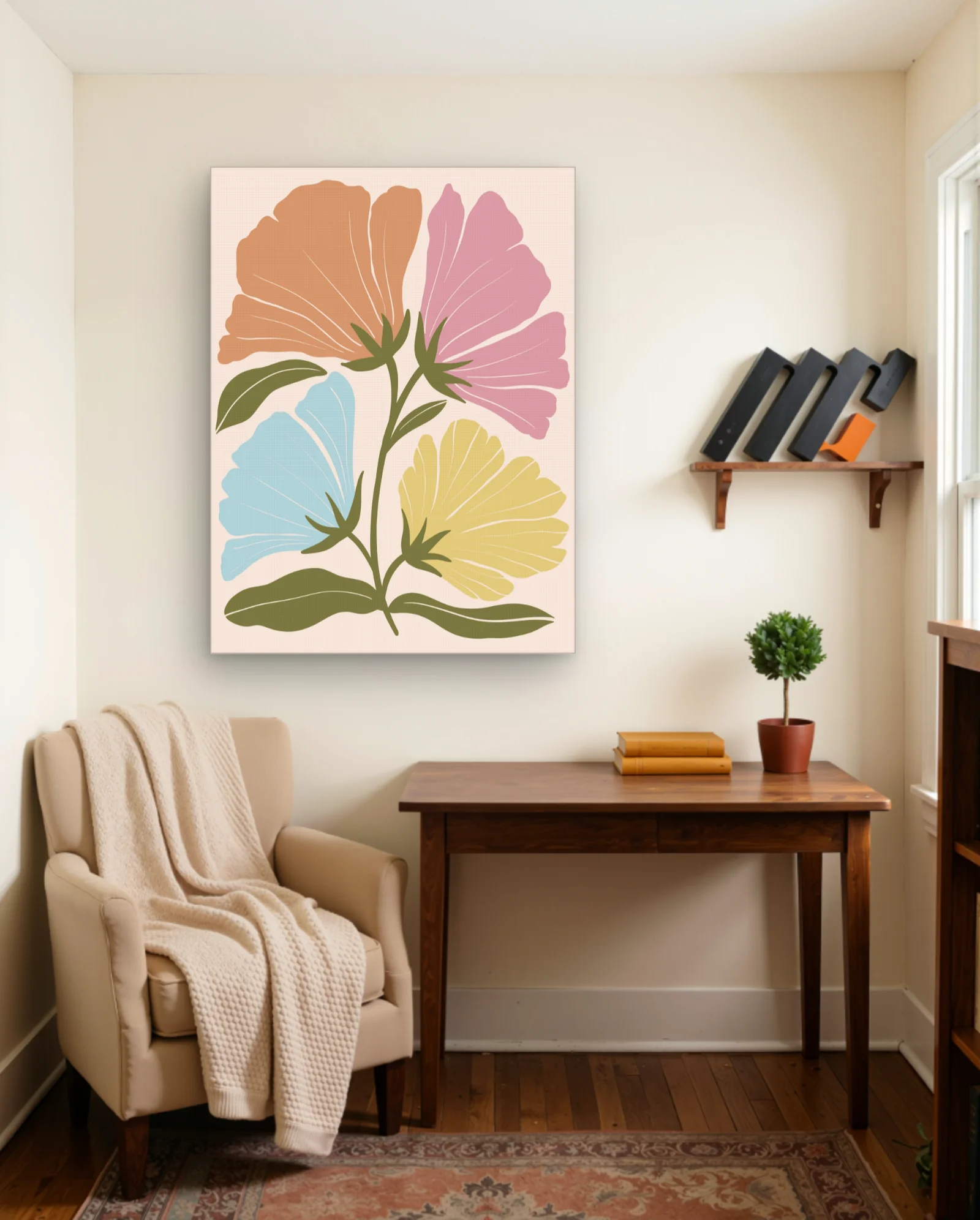 Pastel Flower Cluster Wall Art — framed wall art poster by Memocult