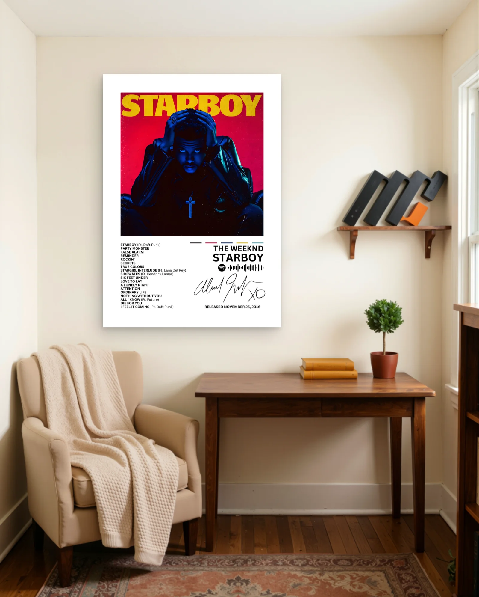 The Weeknd Starboy Poster — framed wall art poster by Memocult