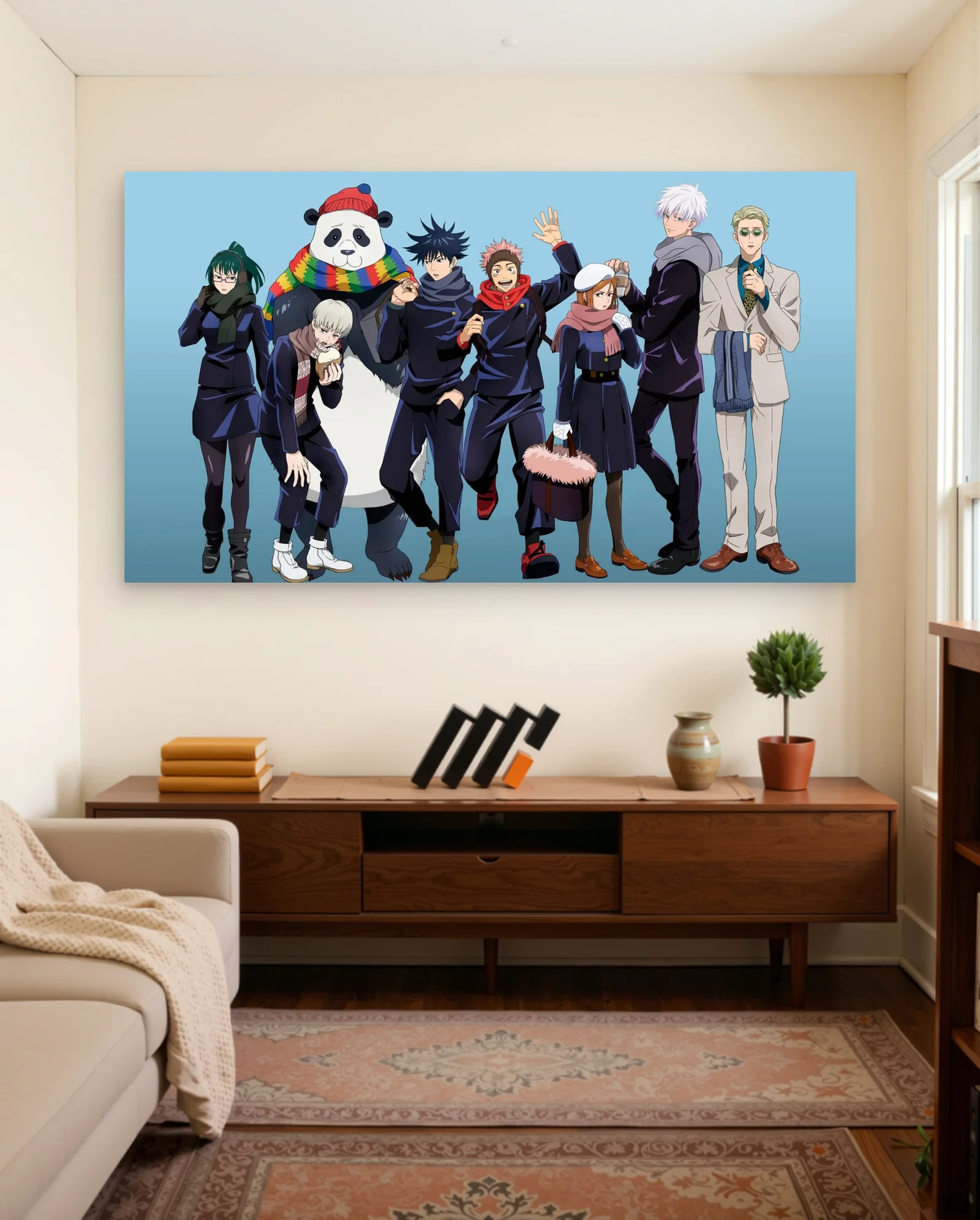 Jujutsu Kaisen Winter Outfit Ensemble Poster — framed wall art poster by Memocult