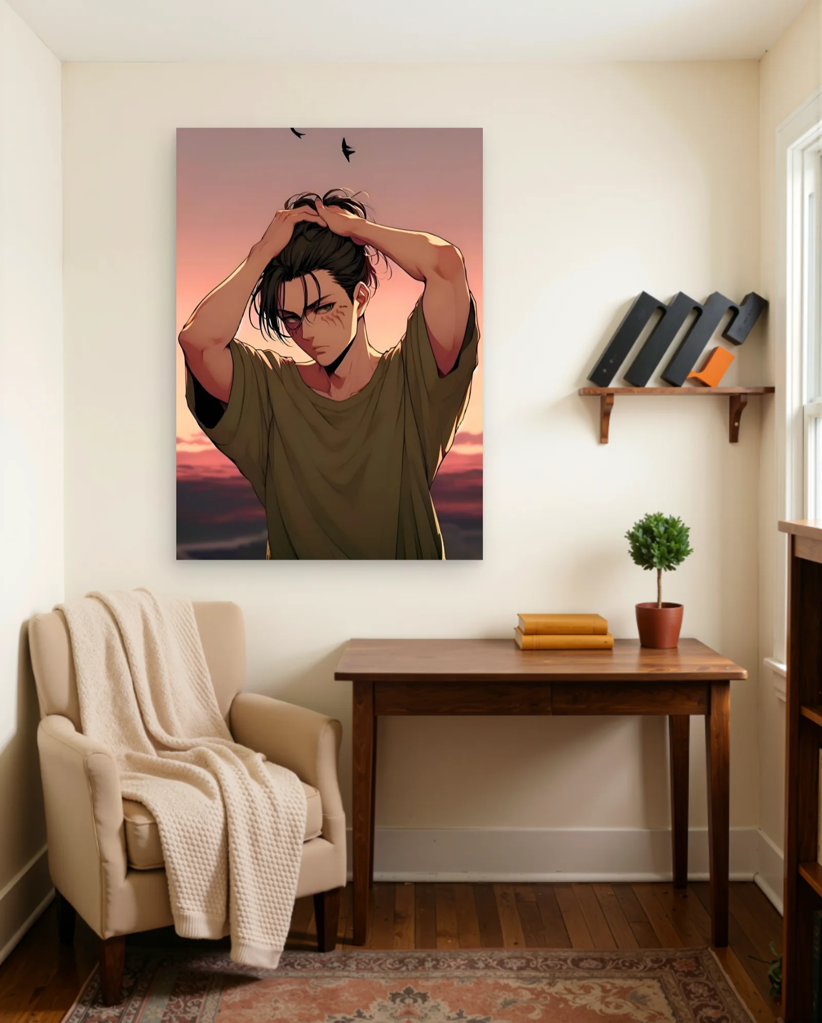 Eren Yeager Attack On Titan Poster — framed wall art poster by Memocult