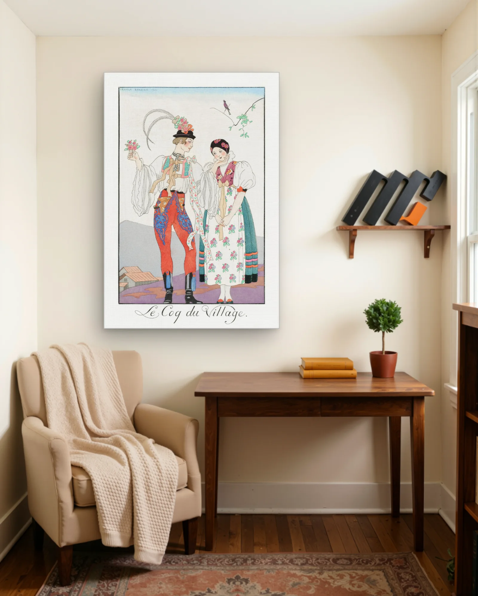 Le Coq du Village Art Print — framed wall art poster by Memocult
