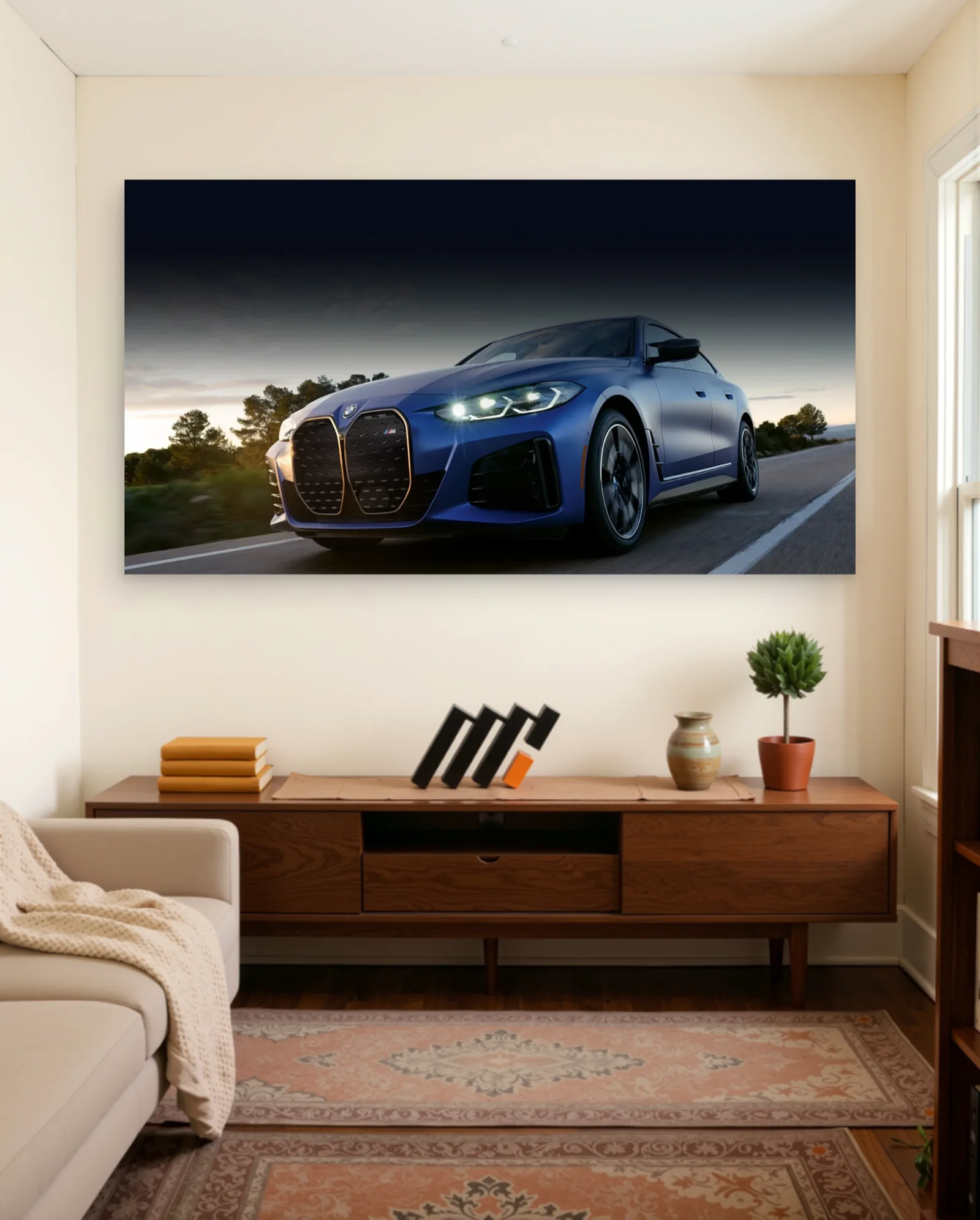 BMW i4 M50 Poster — framed wall art poster by Memocult