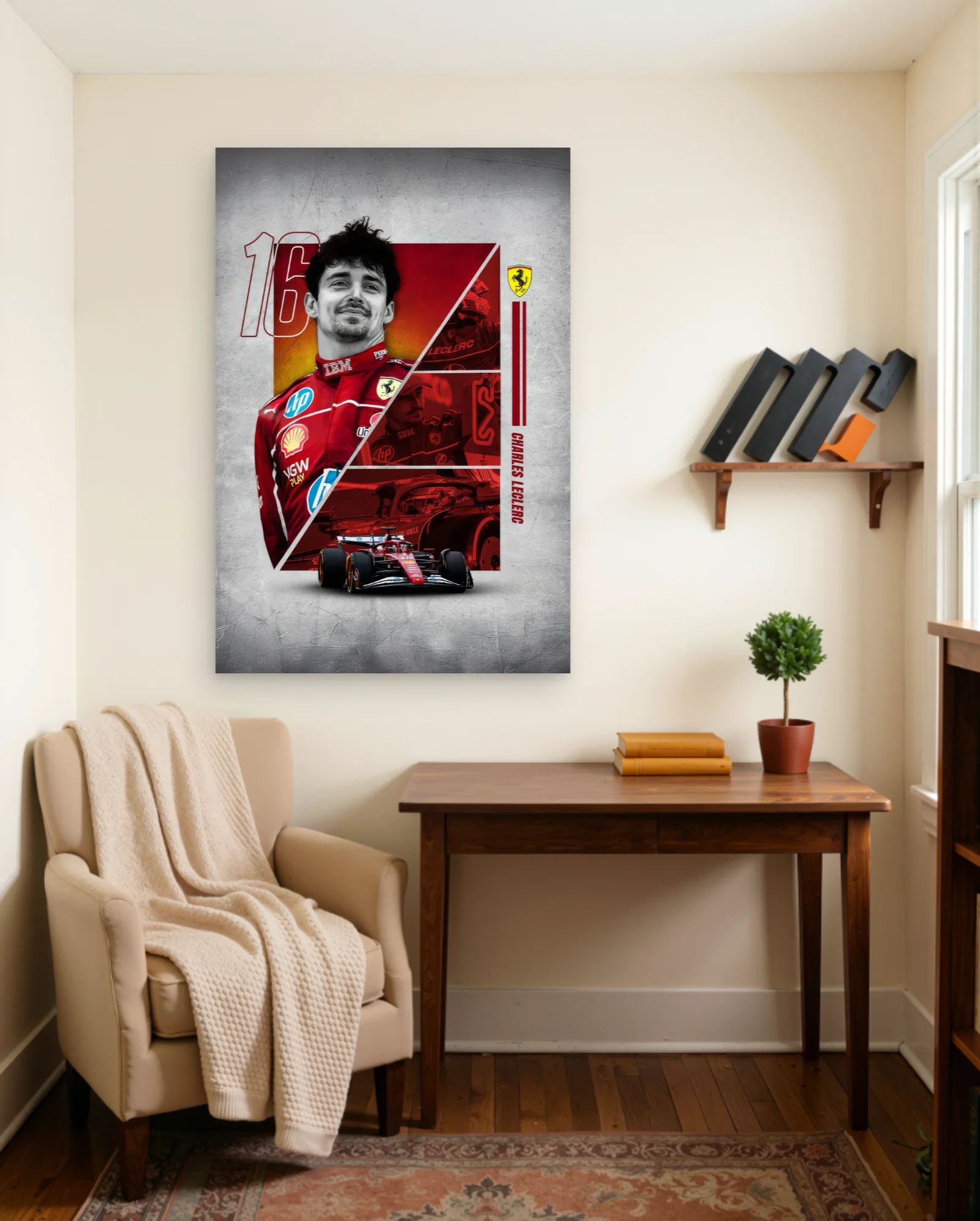 Charles Leclerc Ferrari Formula 1 Driver Poster — Formula 1 motorsport wall art poster