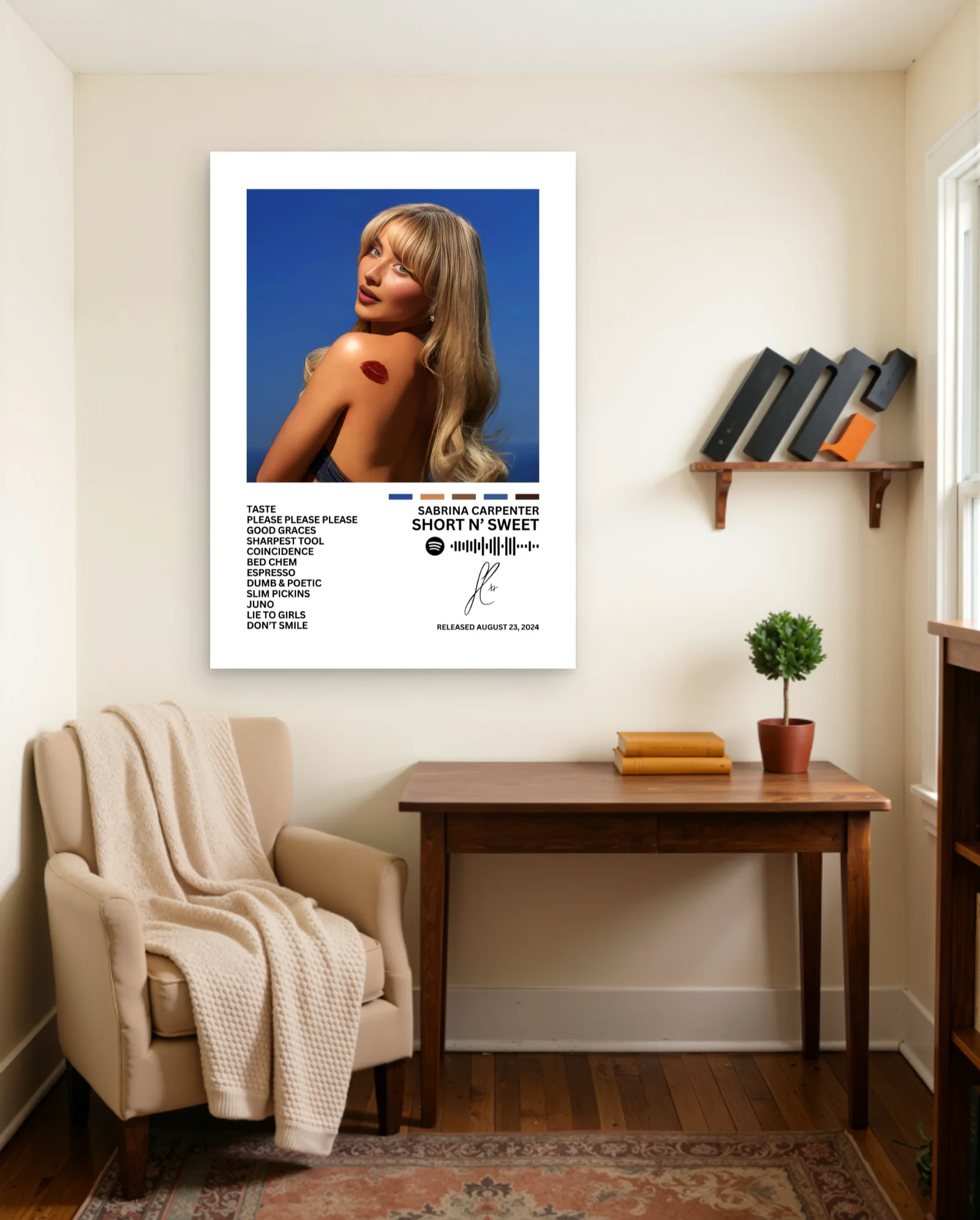 Sabrina Carpenter Short N' Sweet Poster — framed wall art poster by Memocult
