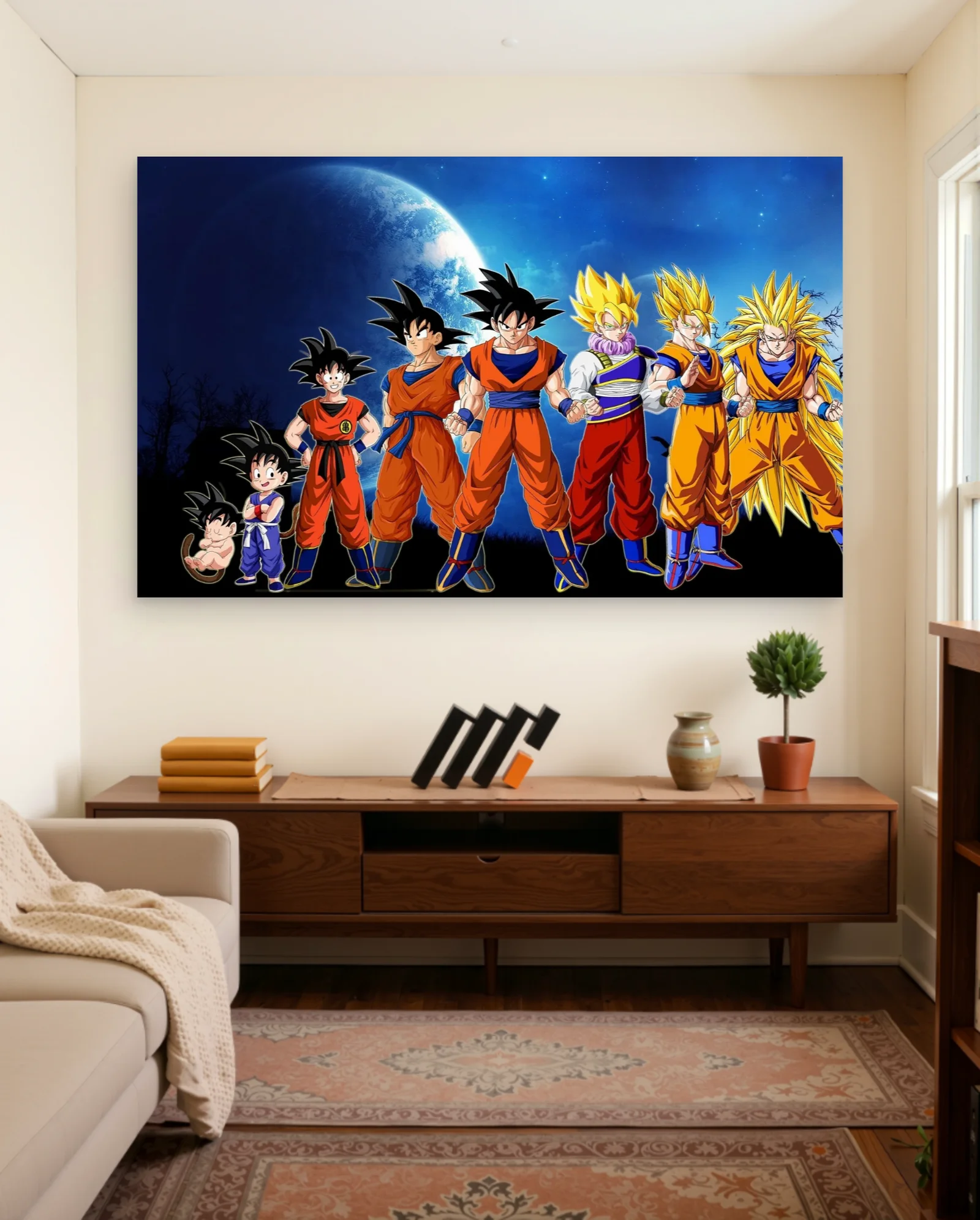Goku Transformations Poster — framed wall art poster by Memocult