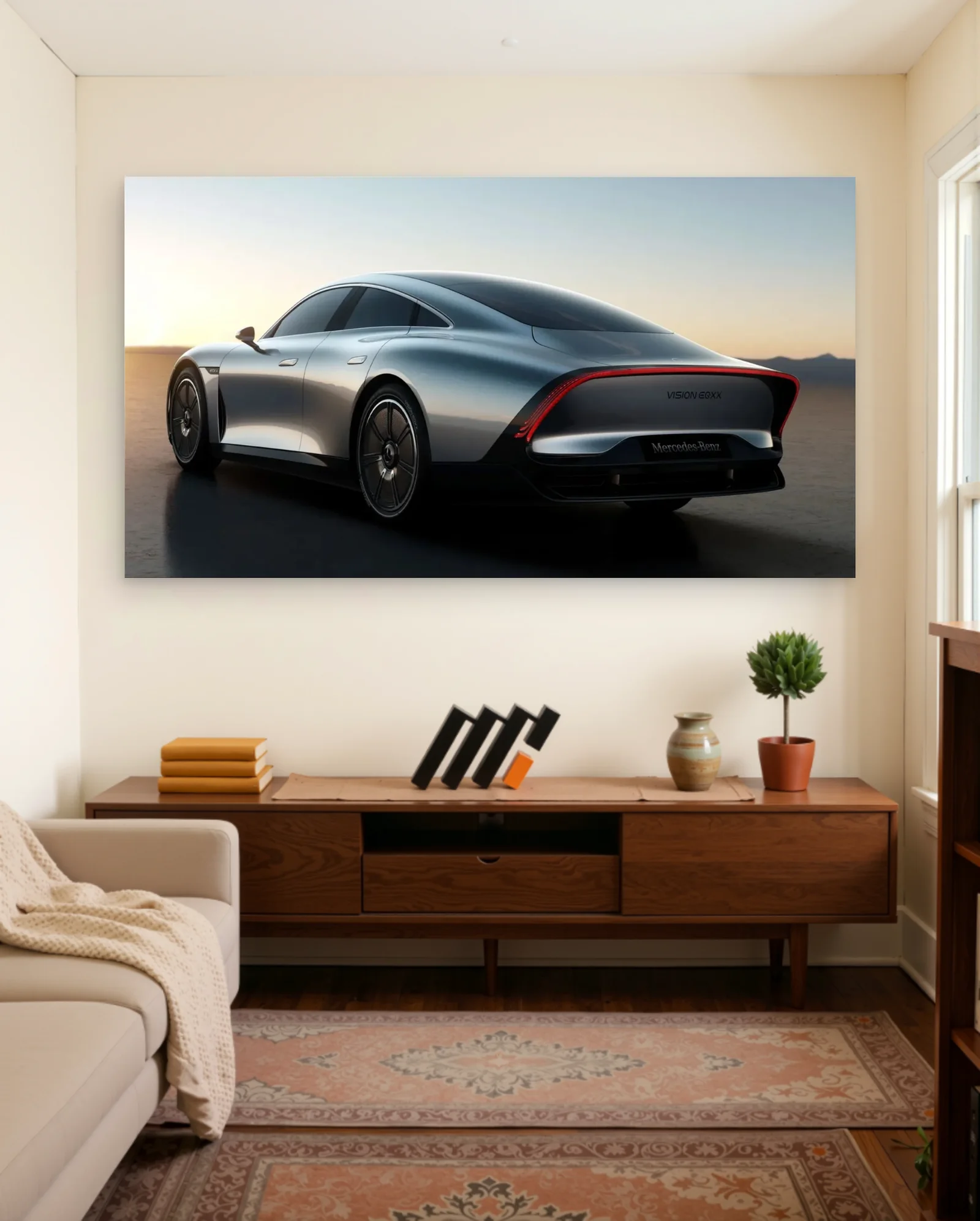 Mercedes-Benz Vision EQXX Rear View — framed wall art poster by Memocult