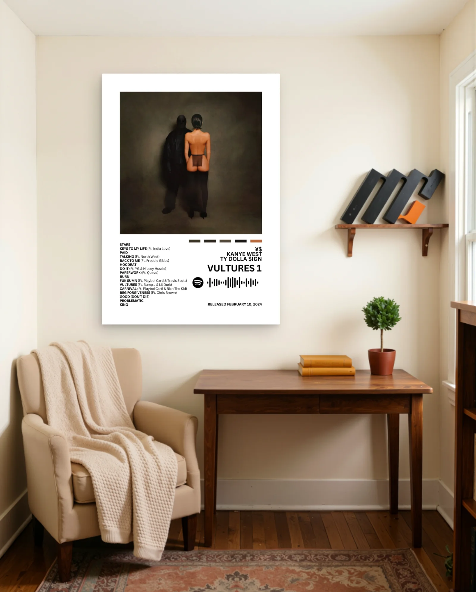 Kanye West Ty Dolla Sign Vultures 1 Poster — framed wall art poster by Memocult