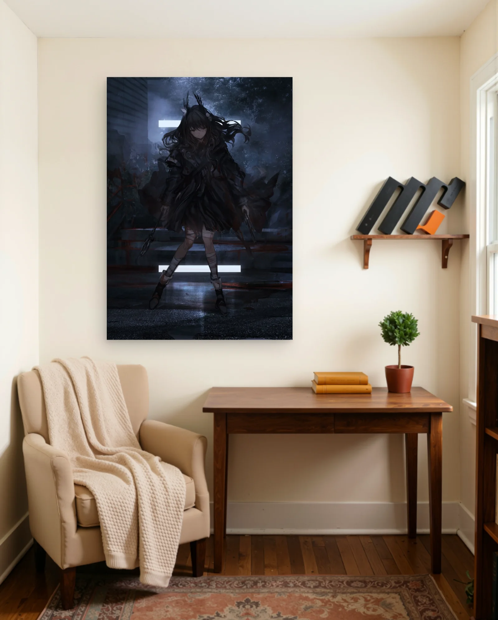 Arknights Texas Dual Weapon Poster — framed wall art poster by Memocult