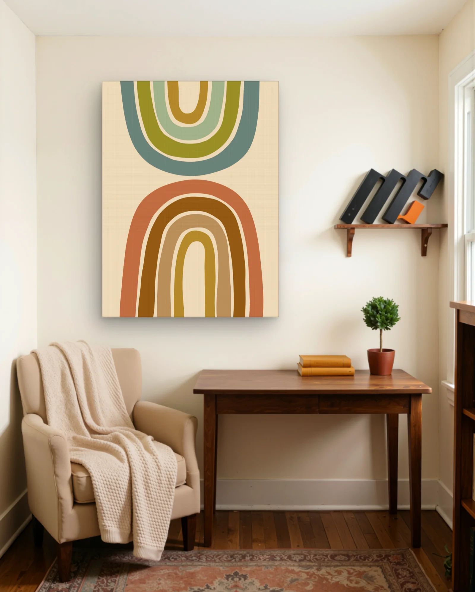 Earthtone Stacked Arches Wall Art — framed wall art poster by Memocult