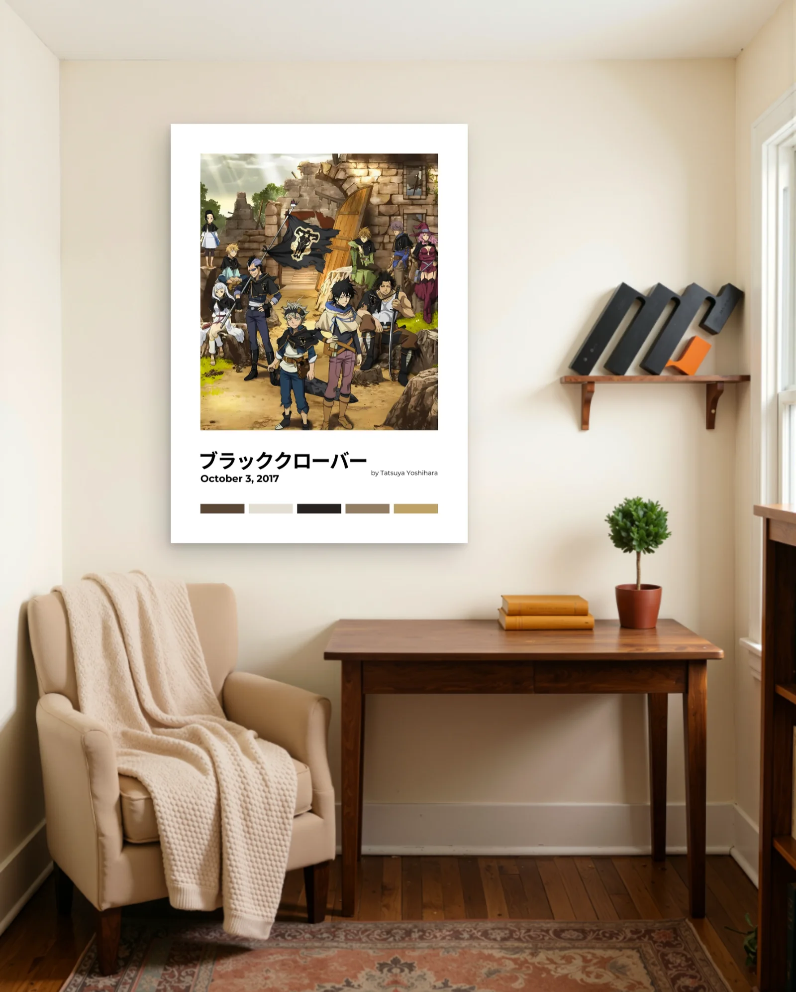 Black Clover Characters Poster — framed wall art poster by Memocult