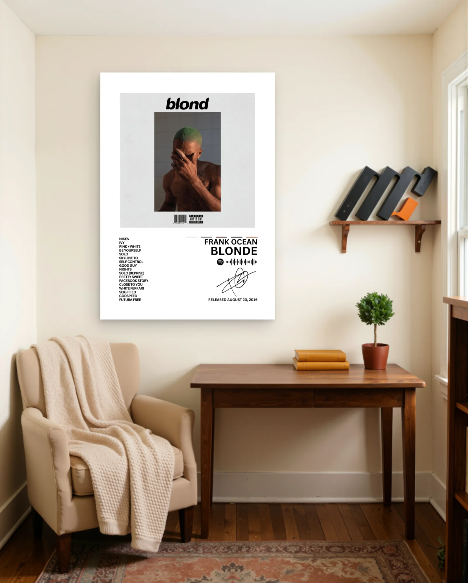 Frank Ocean Blonde Poster — framed wall art poster by Memocult