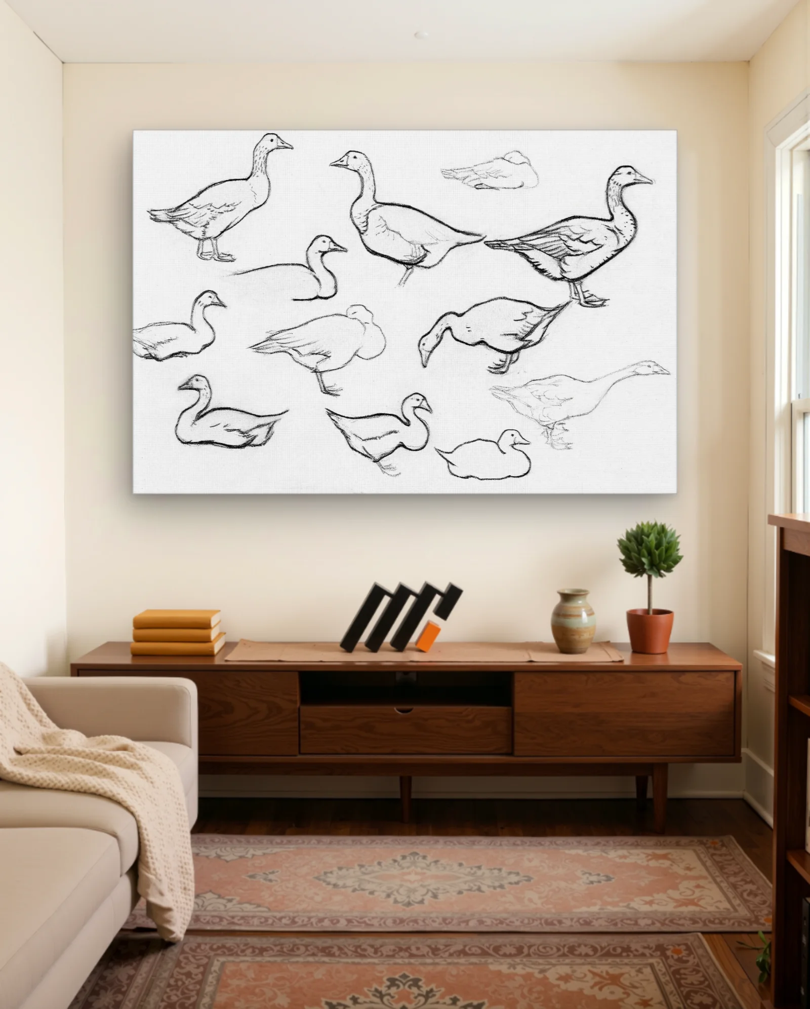 Geese Sketches Art Print — Art Nouveau art nouveau & deco wall art poster