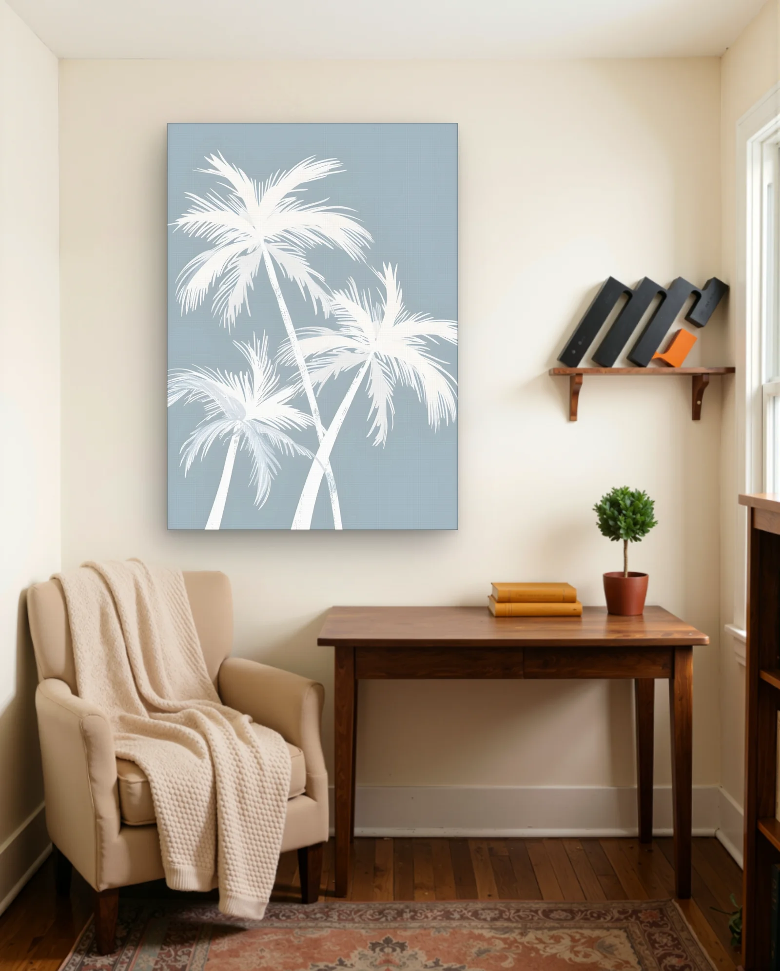 White Palm Trio Wall Art — framed wall art poster by Memocult