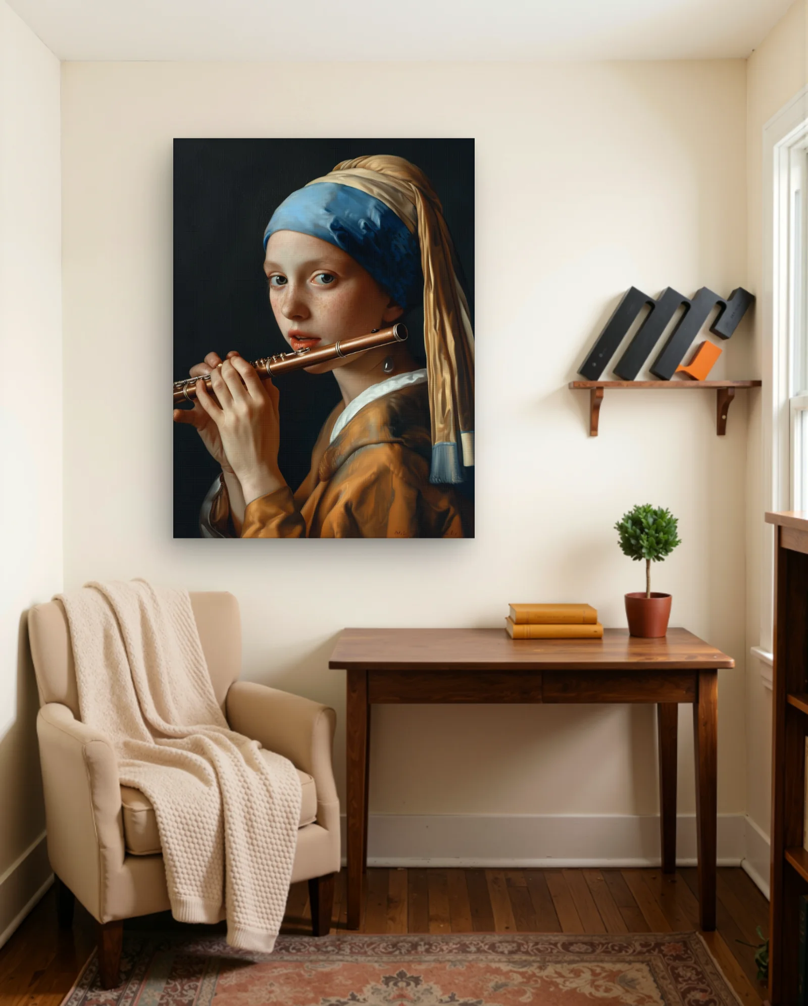 Girl With A Pearl Earring Wall Art — framed wall art poster by Memocult