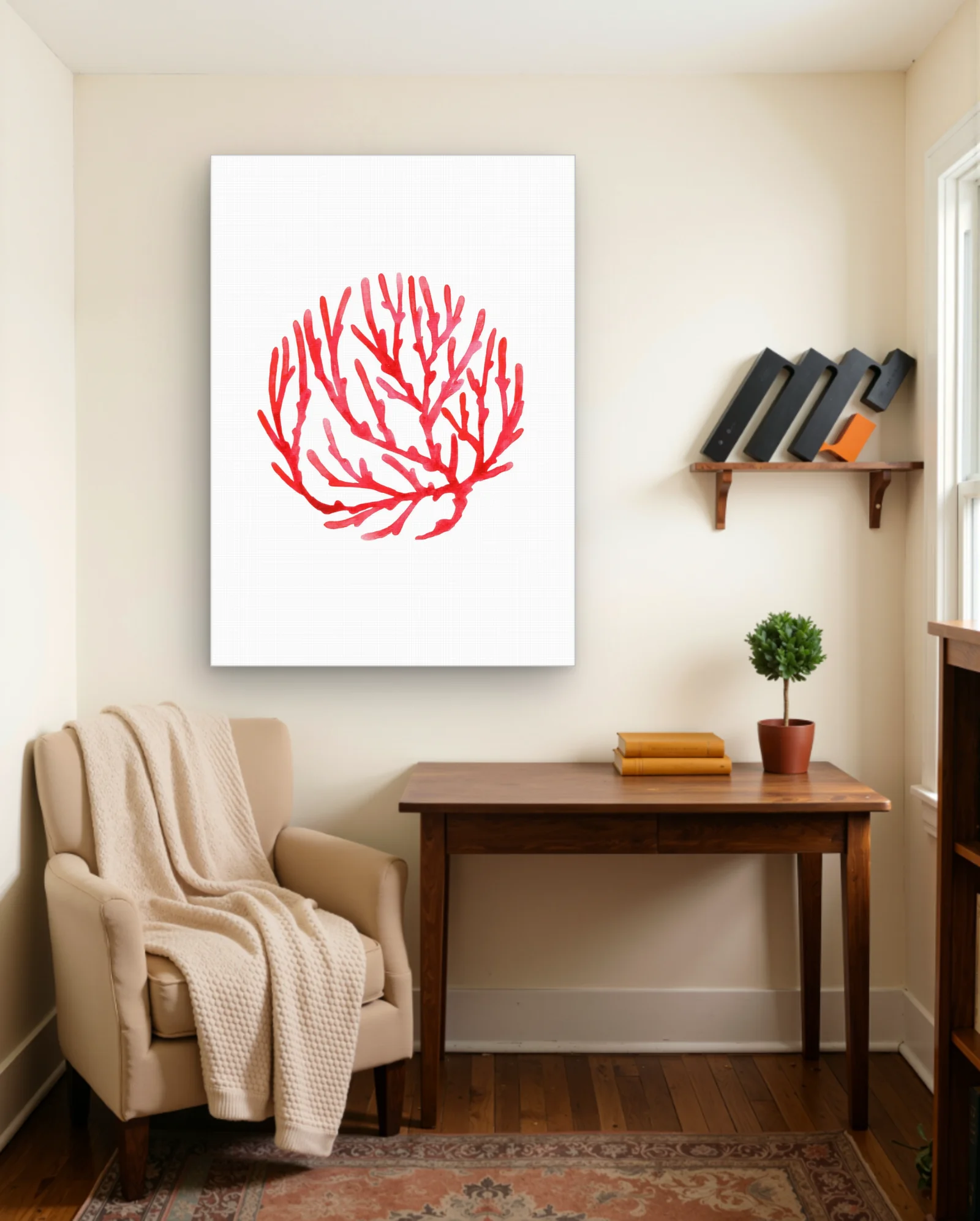 Red Sea Fan Coral Wall Art — framed wall art poster by Memocult