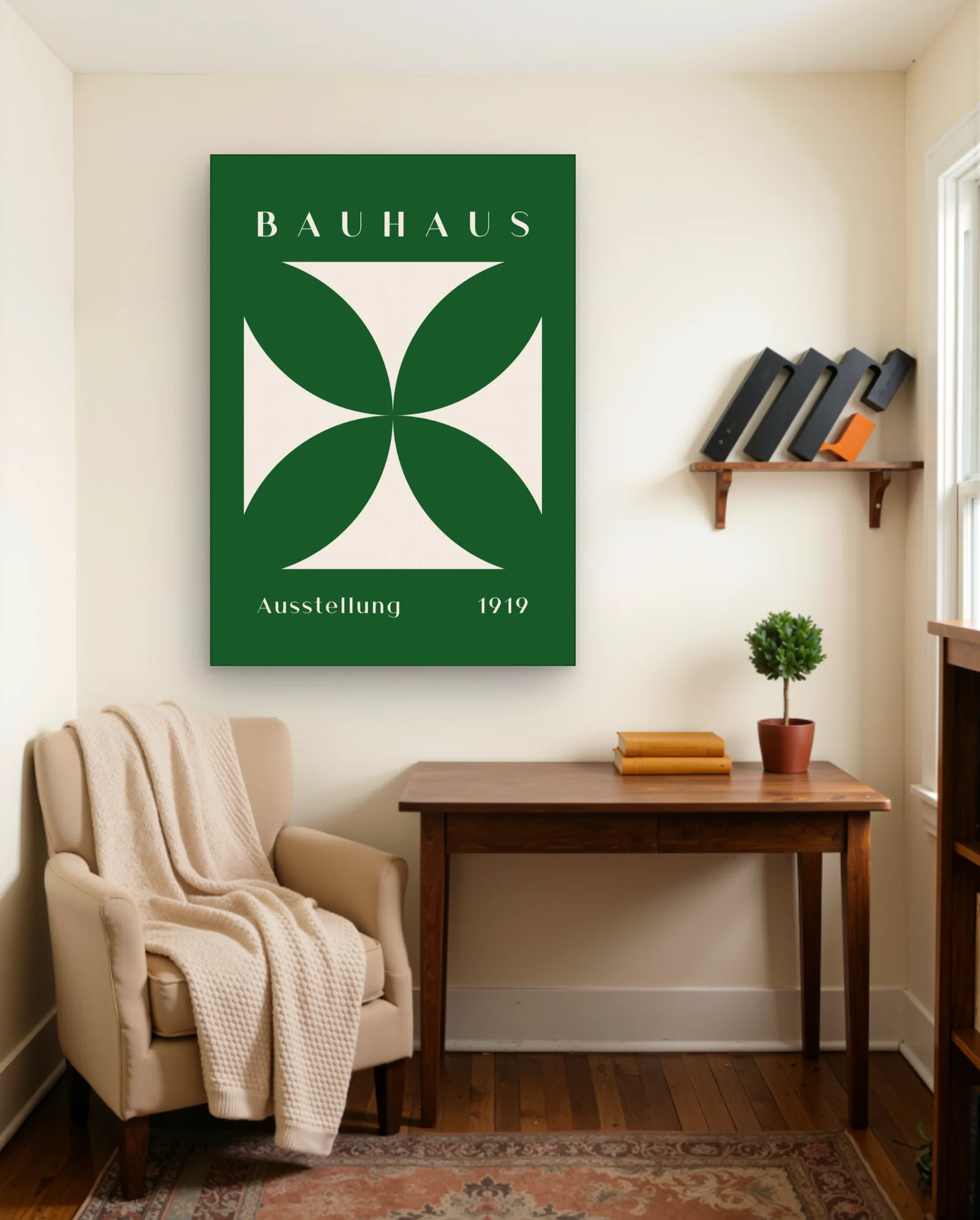 Bauhaus Ausstellung 1919 Green Wall Art — Abstract abstract & modern wall art poster