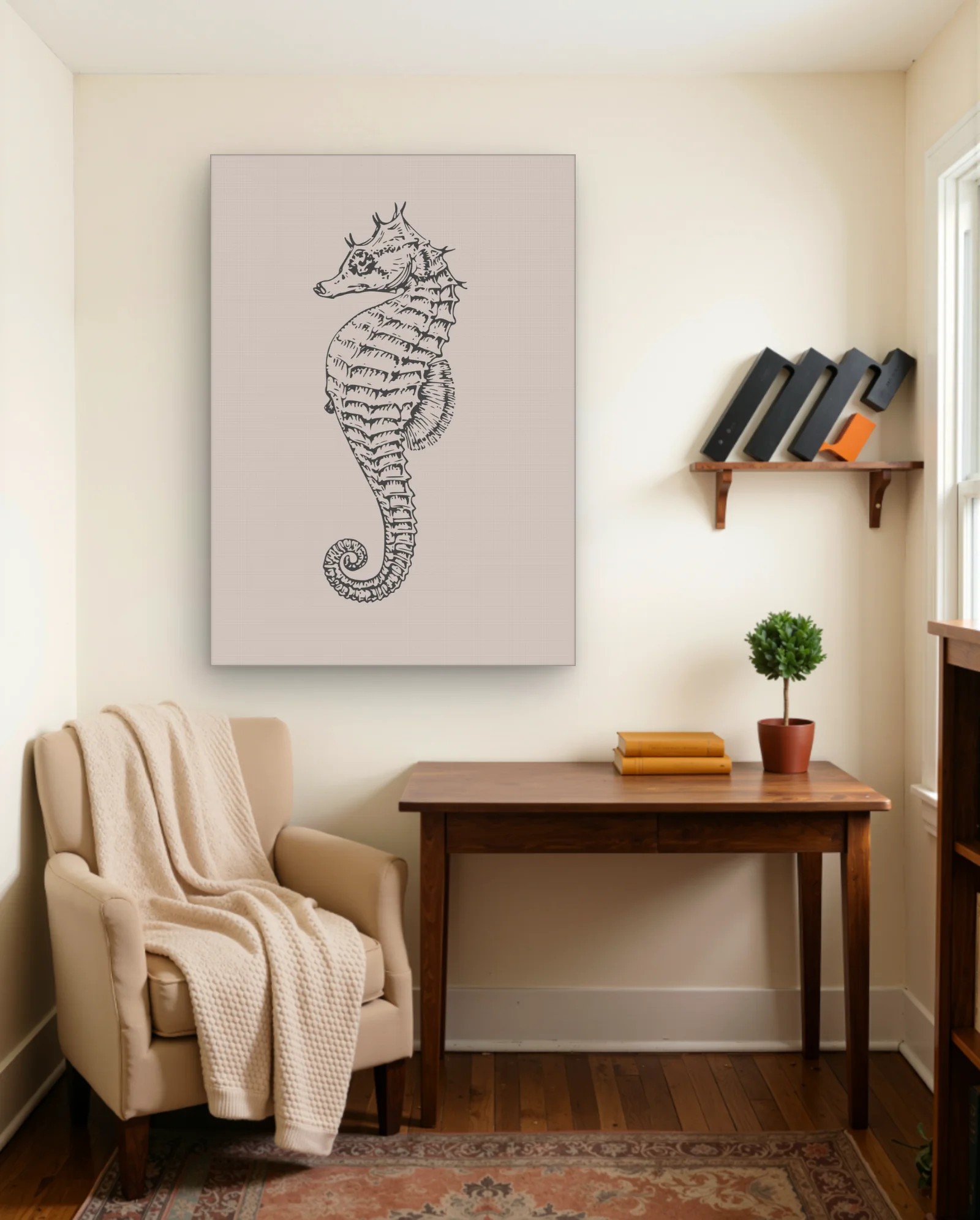 Seahorse Sketch Wall Art — Aesthetic Moods abstract & modern wall art poster