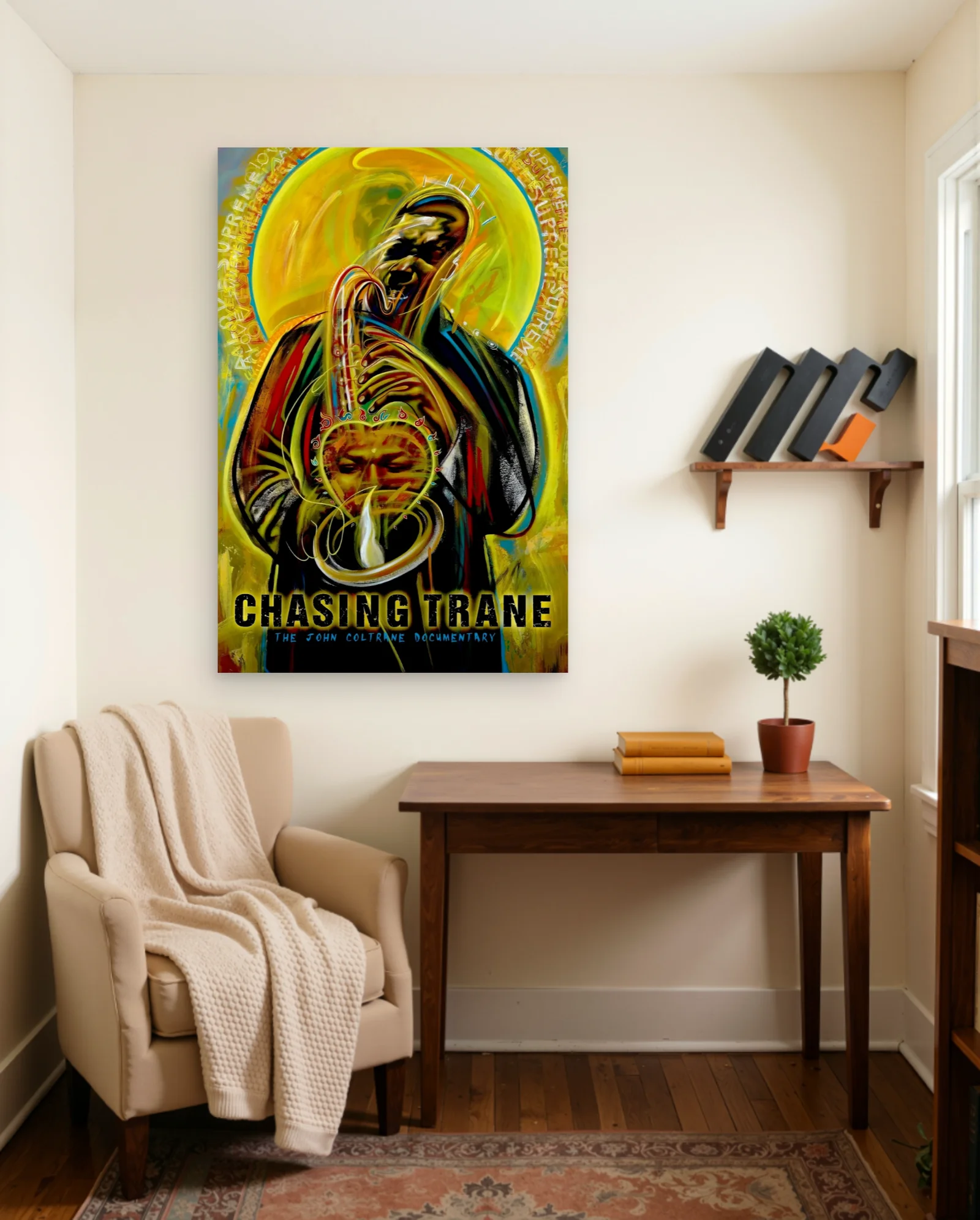Chasing Trane John Coltrane Poster — framed wall art poster by Memocult