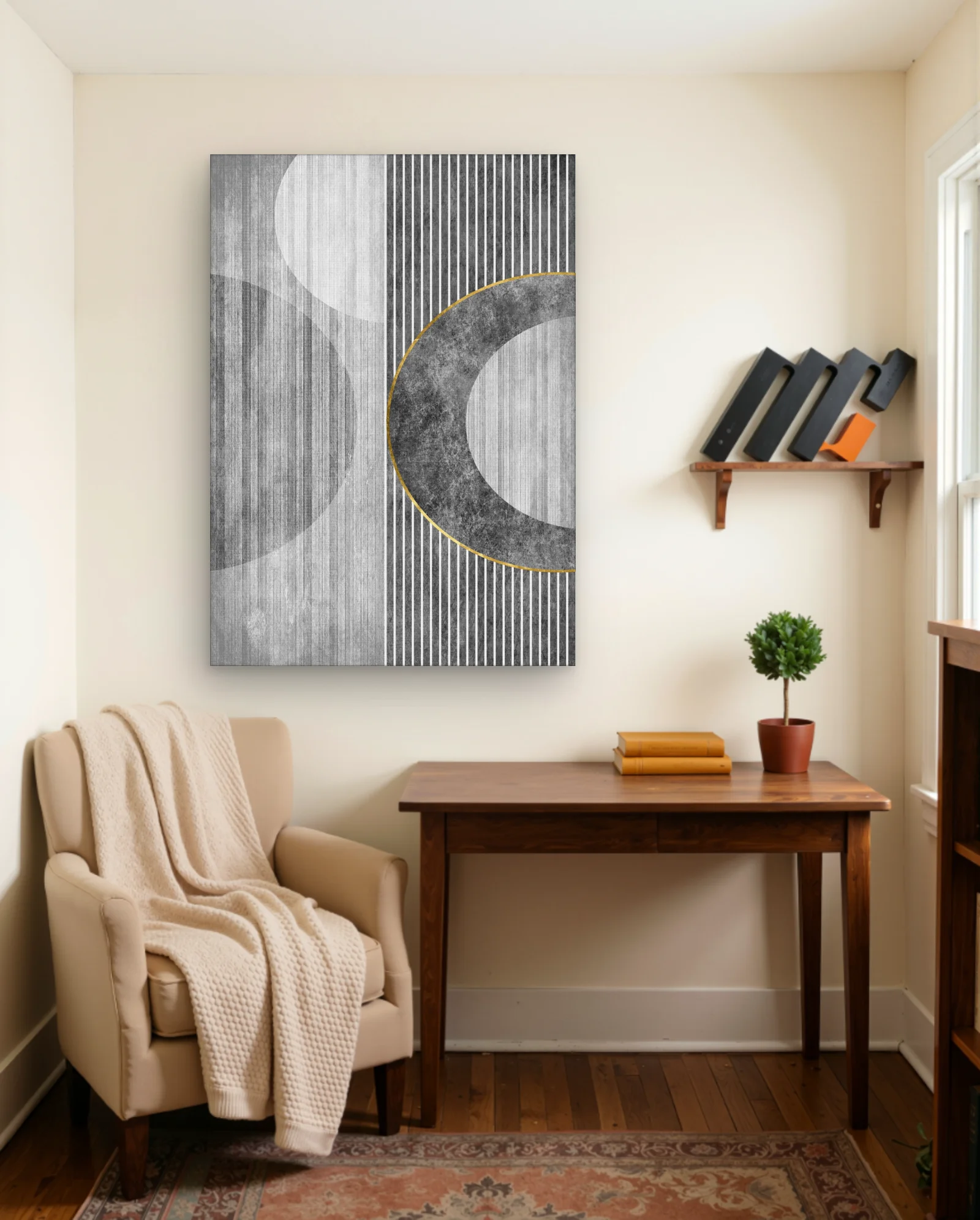 Geometric Gold Ring Abstract — Abstract abstract & modern wall art poster