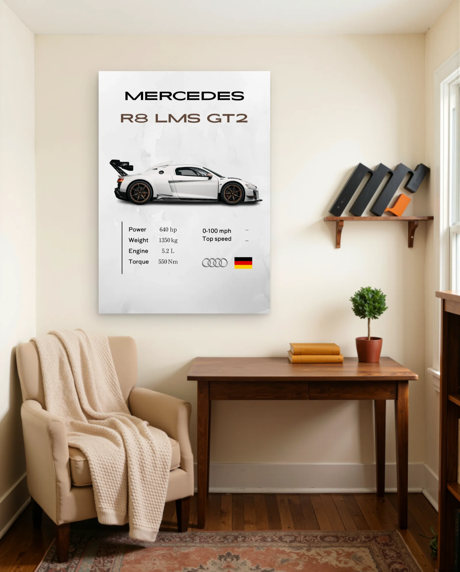 Audi R8 LMS GT2 Poster — framed wall art poster by Memocult