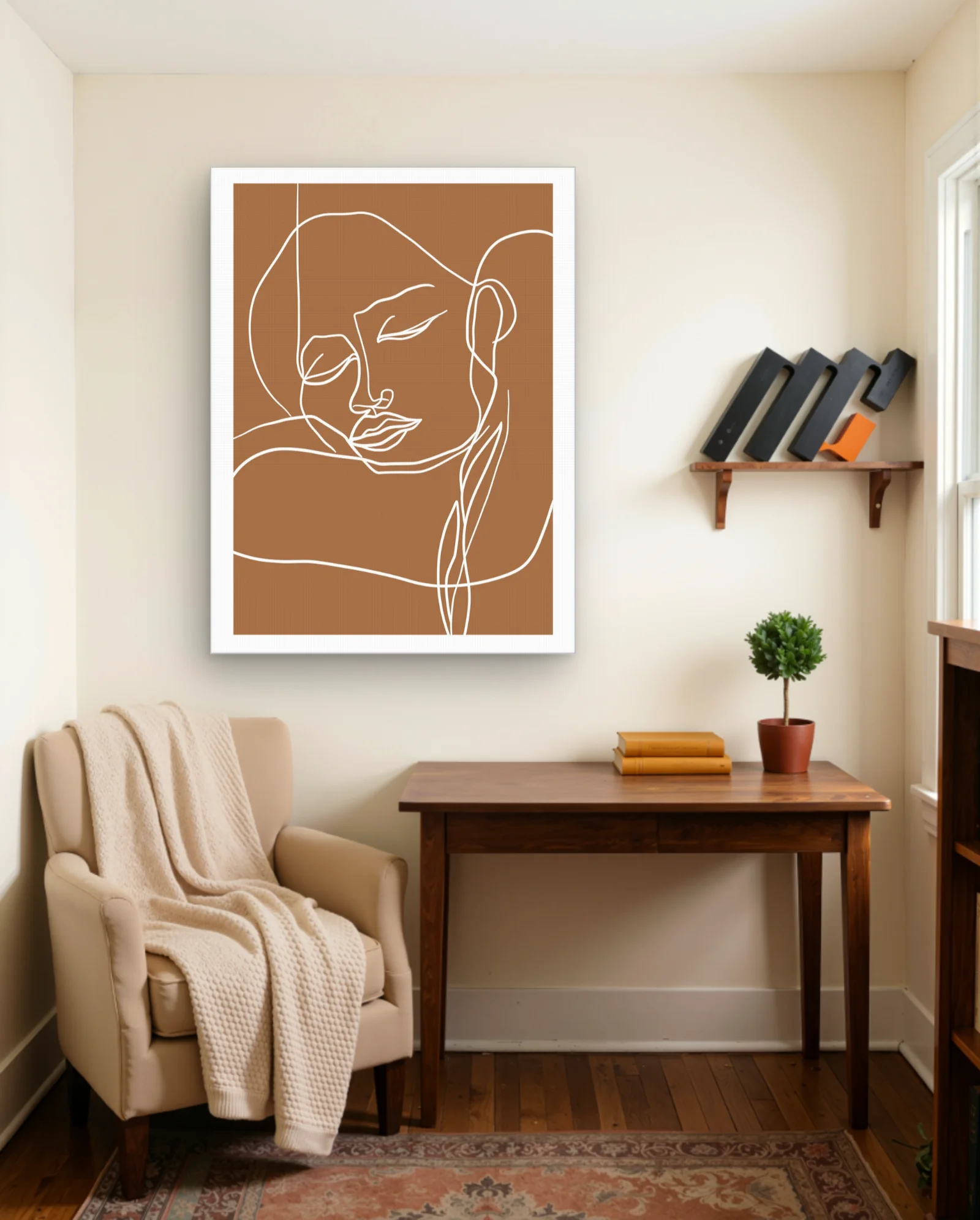 Single Line Face Profile Wall Art — Abstract abstract & modern wall art poster