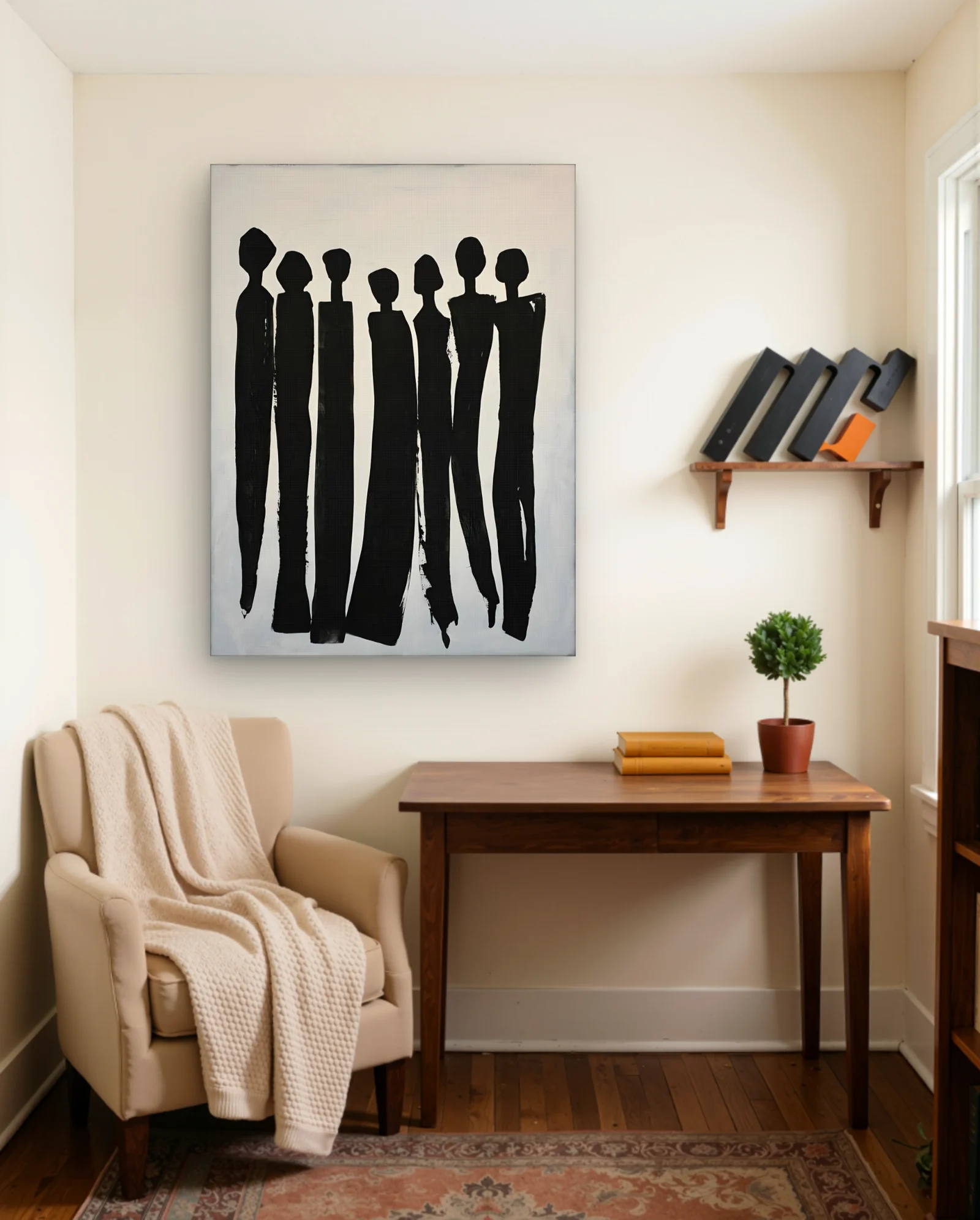 Seven Black Figures Wall Art — framed wall art poster by Memocult