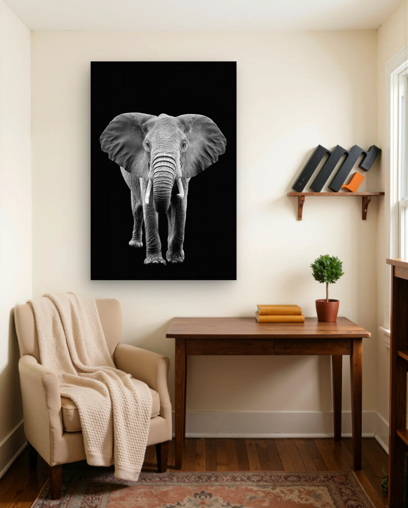 African Elephant Wall Art — framed wall art poster by Memocult