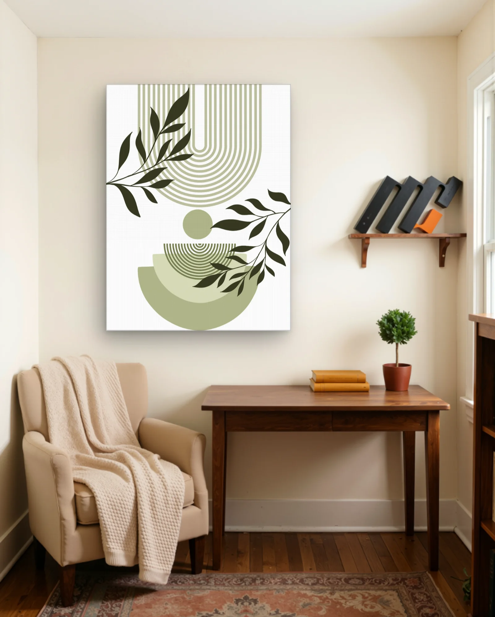 Green Arches With Dark Leaves Wall Art — framed wall art poster by Memocult