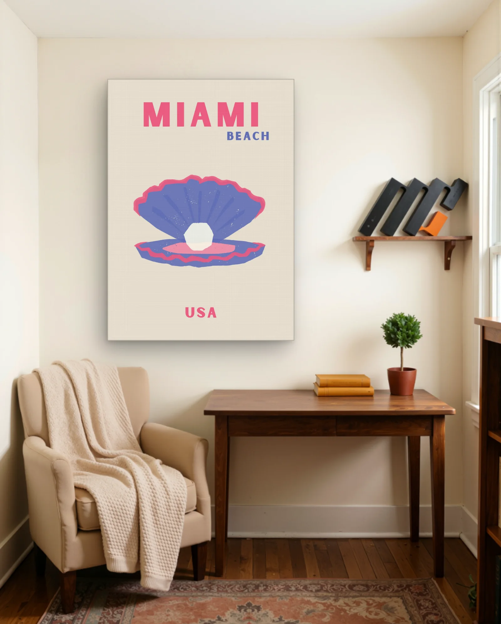 Miami Beach USA Wall Art — framed wall art poster by Memocult