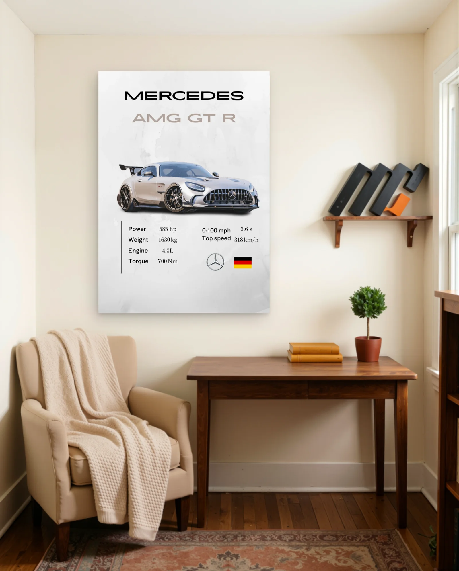 Mercedes AMG GT R Poster — framed wall art poster by Memocult