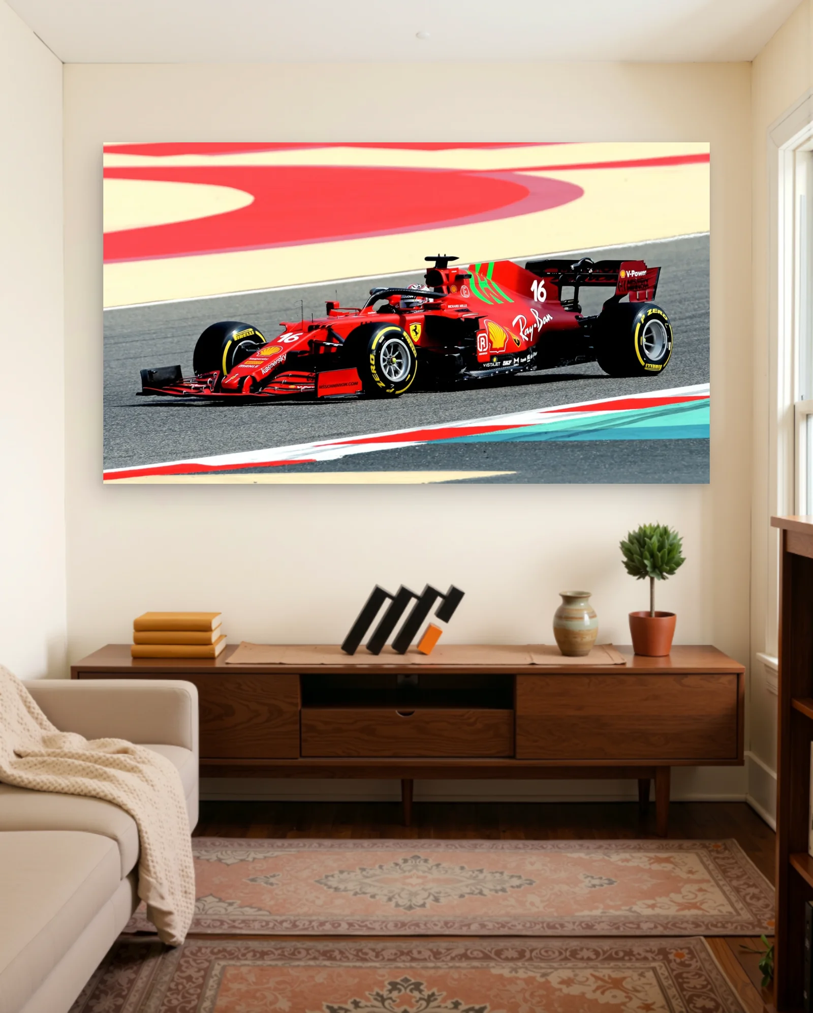 Charles Leclerc Ferrari SF-21 Poster — Formula 1 motorsport wall art poster