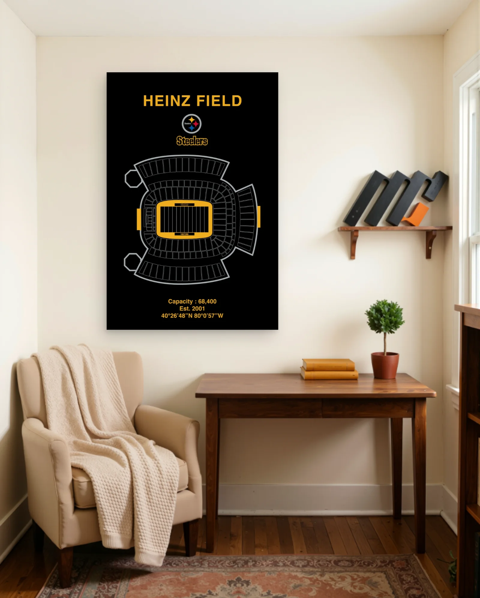 Heinz Field Pittsburgh Steelers Stadium Poster — framed wall art poster by Memocult