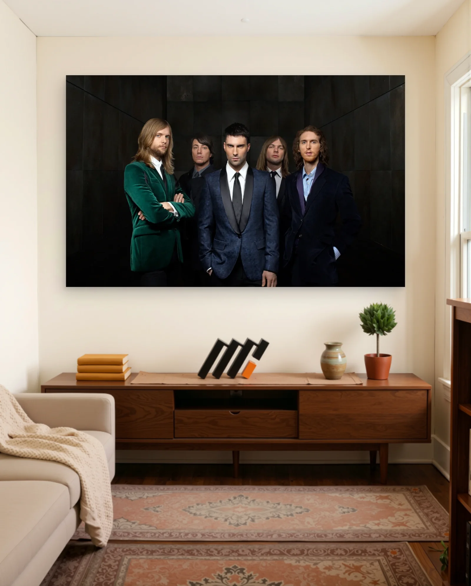 Maroon 5 Formal Suits Poster — framed wall art poster by Memocult