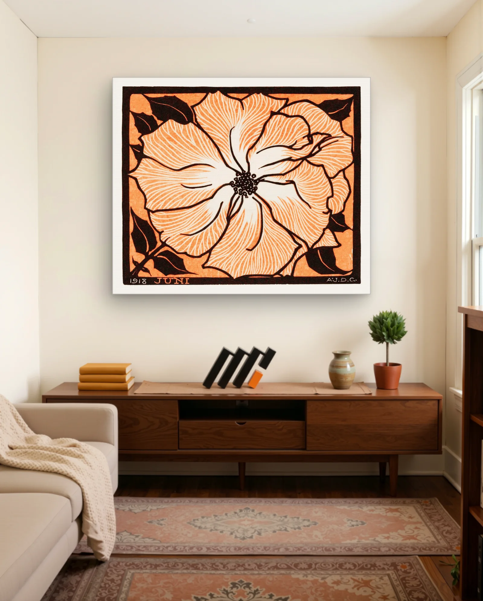 June 1918 Botanical Illustration Art Print — framed wall art poster by Memocult
